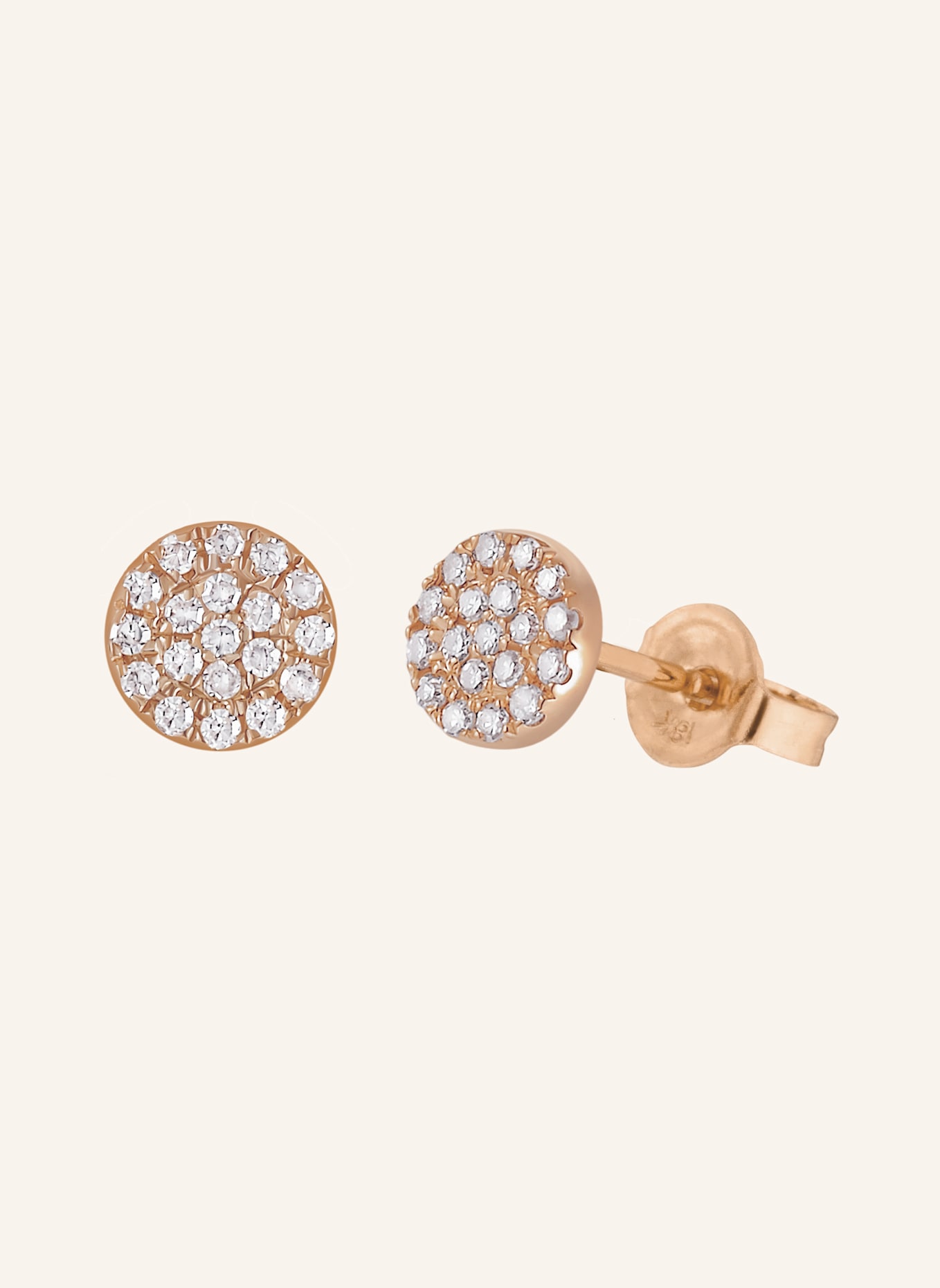Leaf Ohrstecker PAVÉ aus 18 Karat Rosegold mit Diamanten: ROSÉGOLD