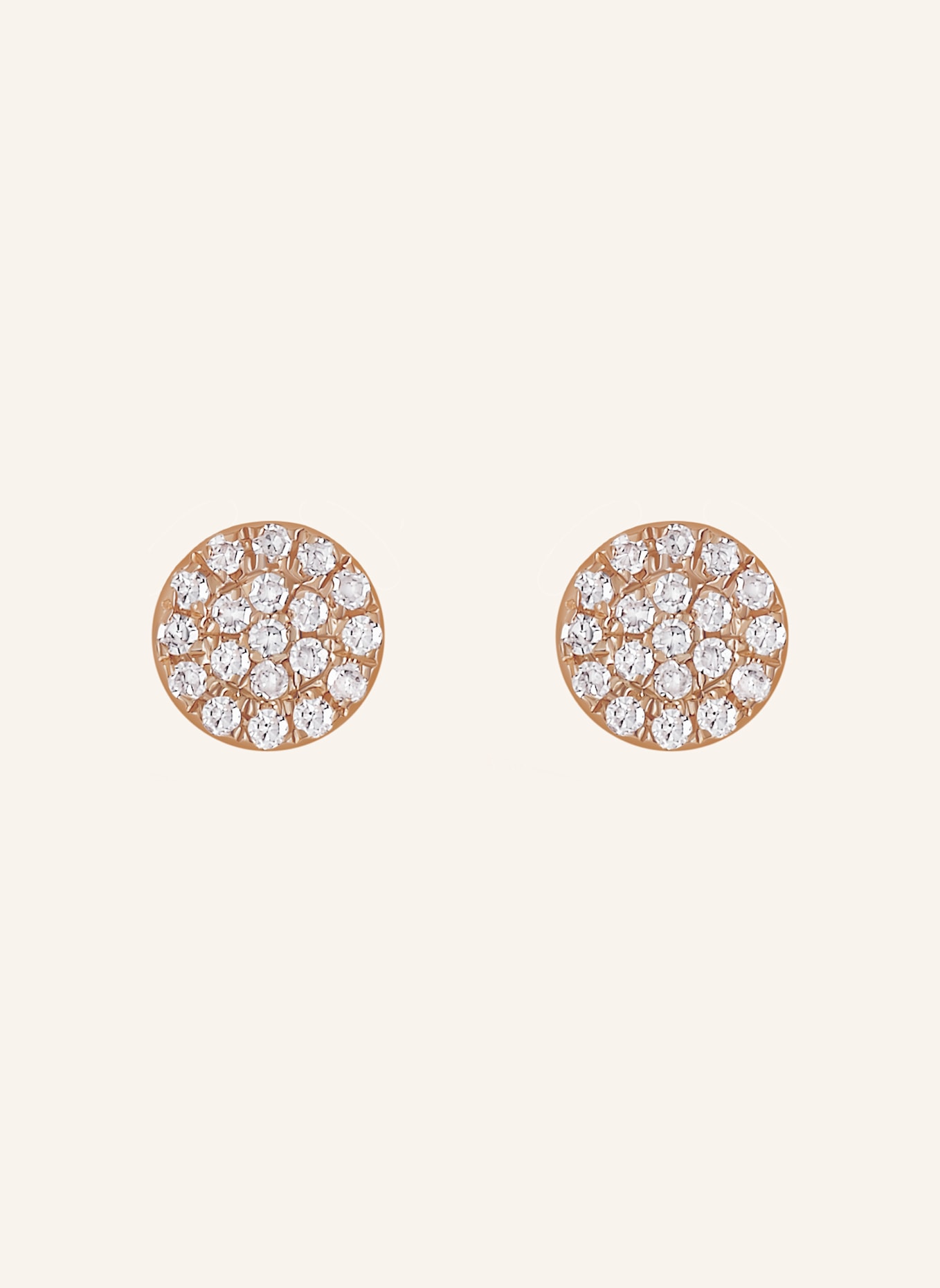 Leaf Ohrstecker PAVÉ aus 18 Karat Rosegold mit Diamanten: ROSÉGOLD