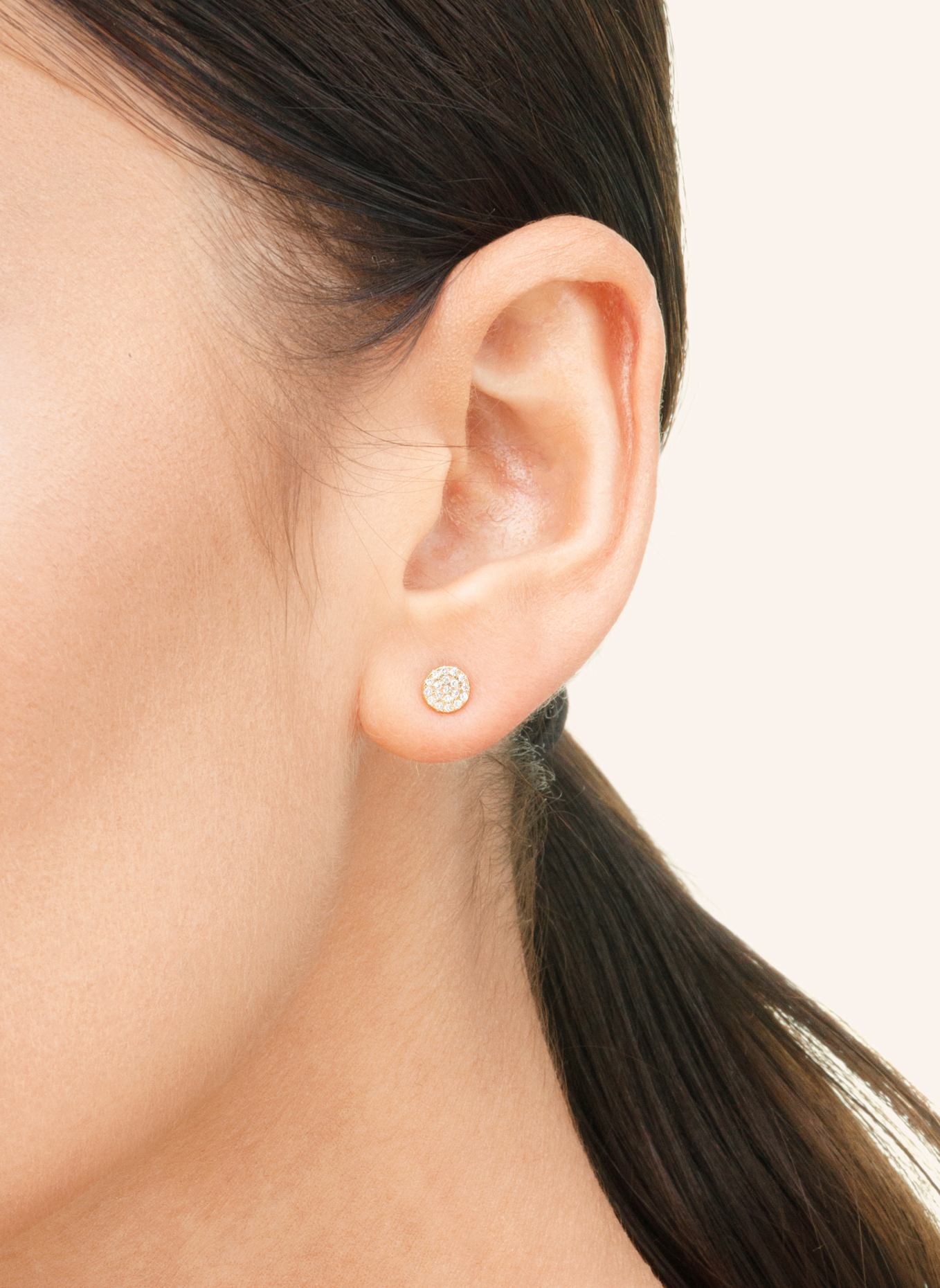 Leaf Ohrstecker PAVÉ aus 18 Karat Gelbgold mit Diamanten: GOLD