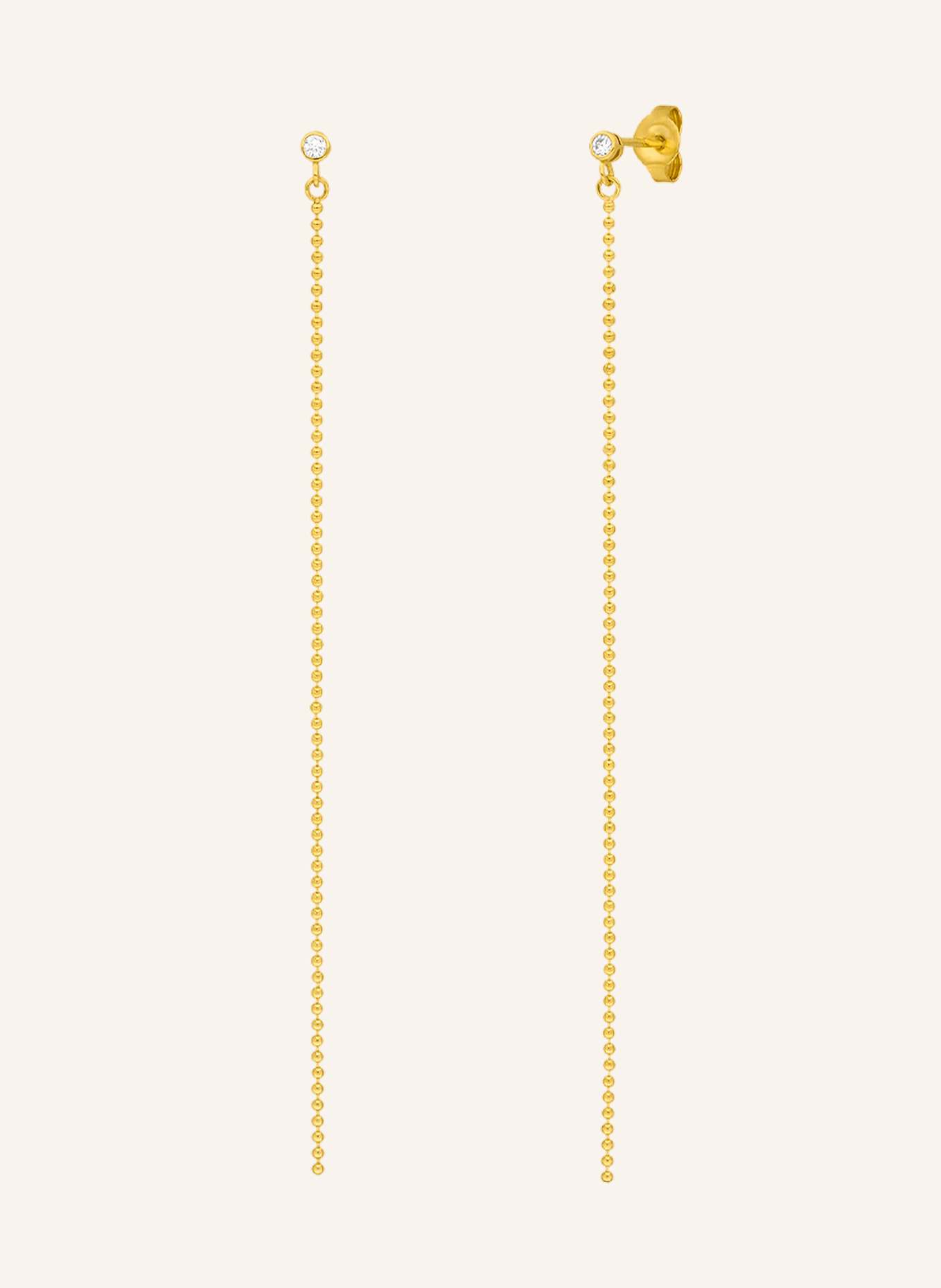 Leaf Ohrstecker MY FIRST DIAMOND - Ball Chain aus 14 Karat Gelbgold: GOLD