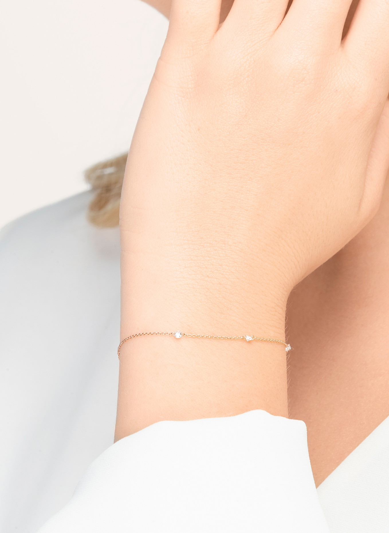 Leaf Armband PURE Triple aus 18 Karat Gelbgold mit Diamanten: GOLD