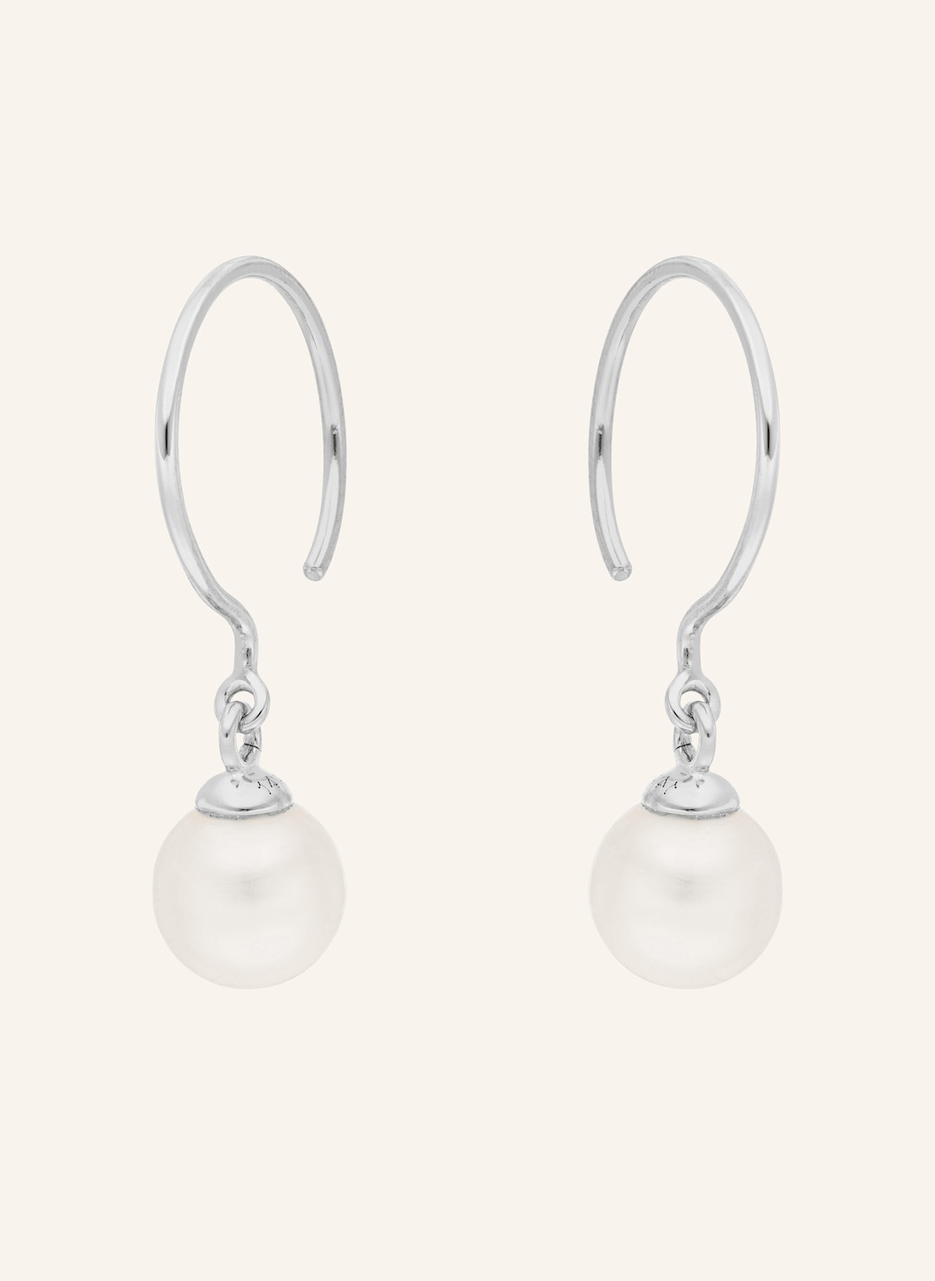 Leaf Ohrhänger SINGLE PEARLS aus 14 Karat Weißgold: WEISSGOLD