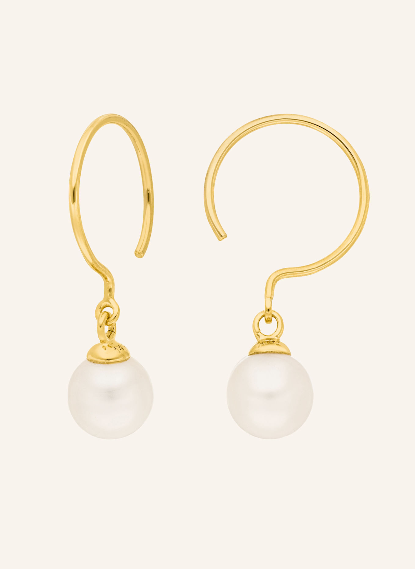 Leaf Ohrhänger SINGLE PEARLS aus14 Karat Gelbgold: GOLD