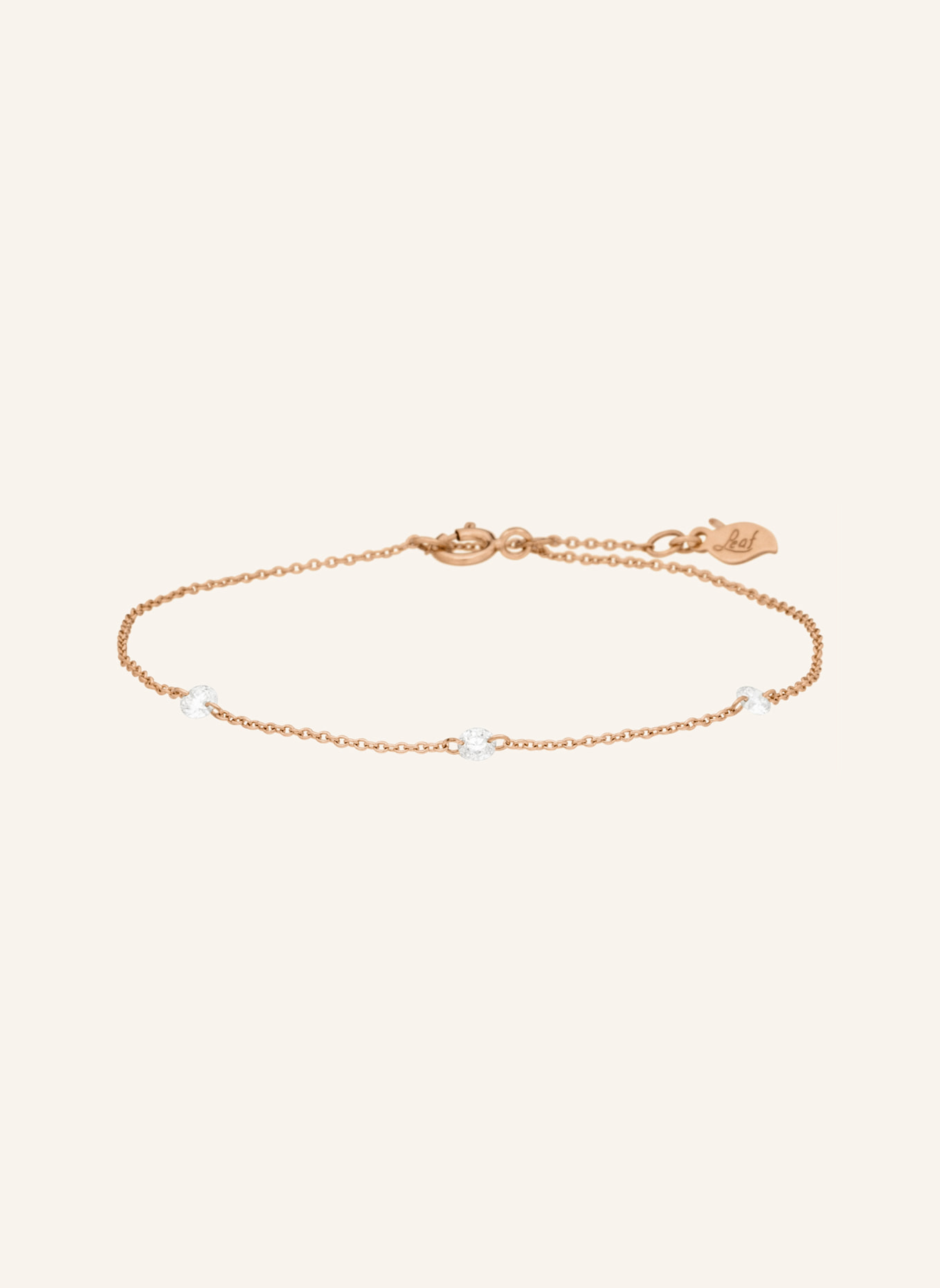 Leaf Armband PURE Triple aus 18 Karat Roségold mit Diamanten: ROSÉGOLD