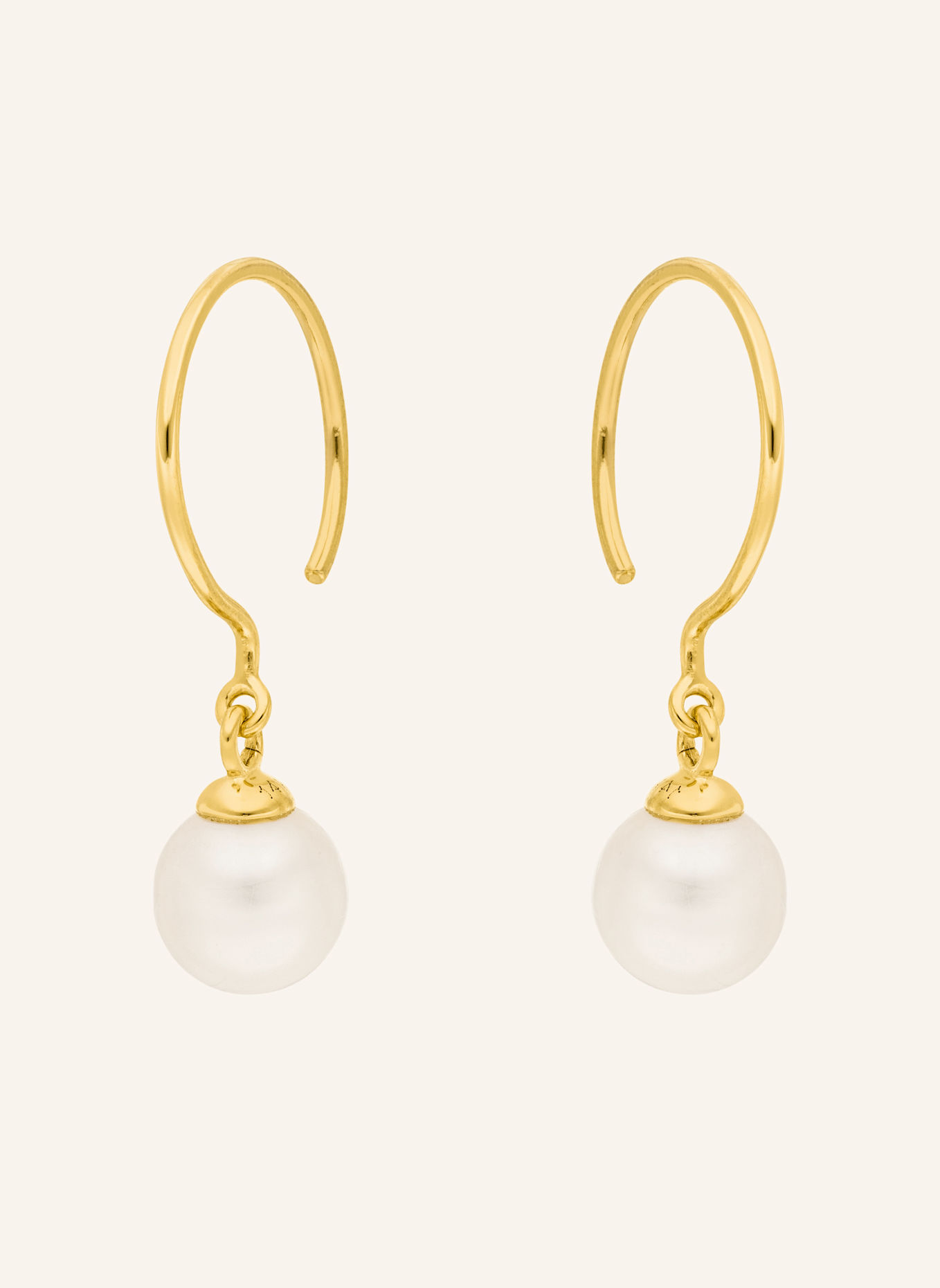 Leaf Ohrhänger SINGLE PEARLS aus14 Karat Gelbgold: GOLD