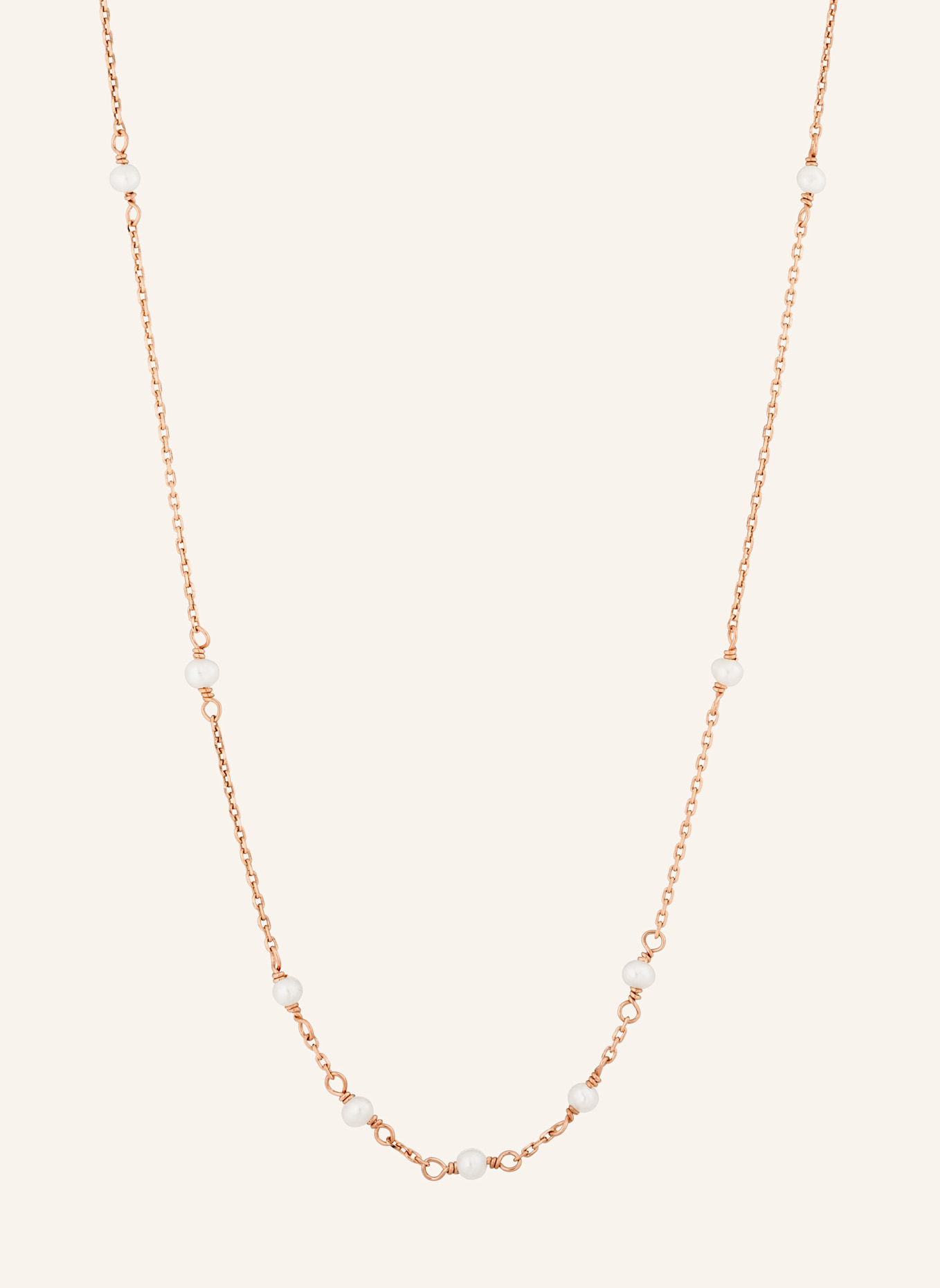 Leaf Halskette WHITE PEARLS aus 14 Karat Roségold: ROSÉGOLD