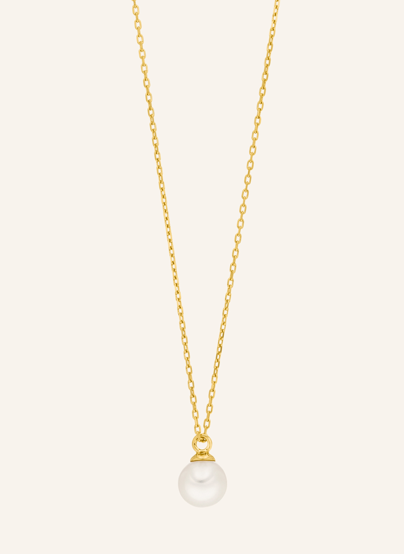 Leaf Halskette SINGEL PERAL aus 14 Karat Gelbgold: GOLD