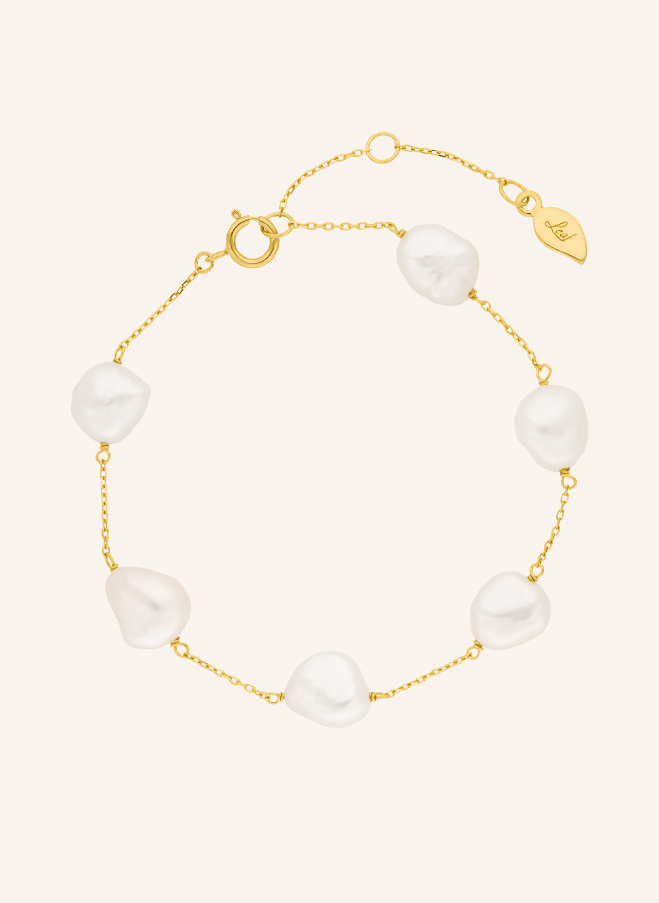 Leaf Armband BAROCK PERLS aus 14 Karat Gekbgold: GOLD