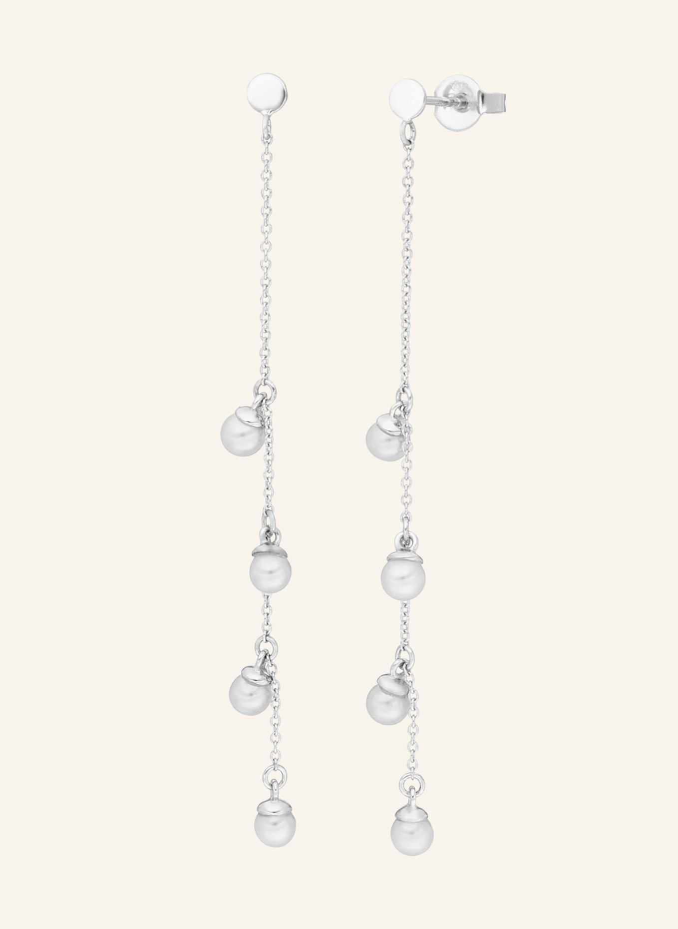 Leaf Ohrhänger PERLS aus 14 Karat Weißgold: WEISSGOLD