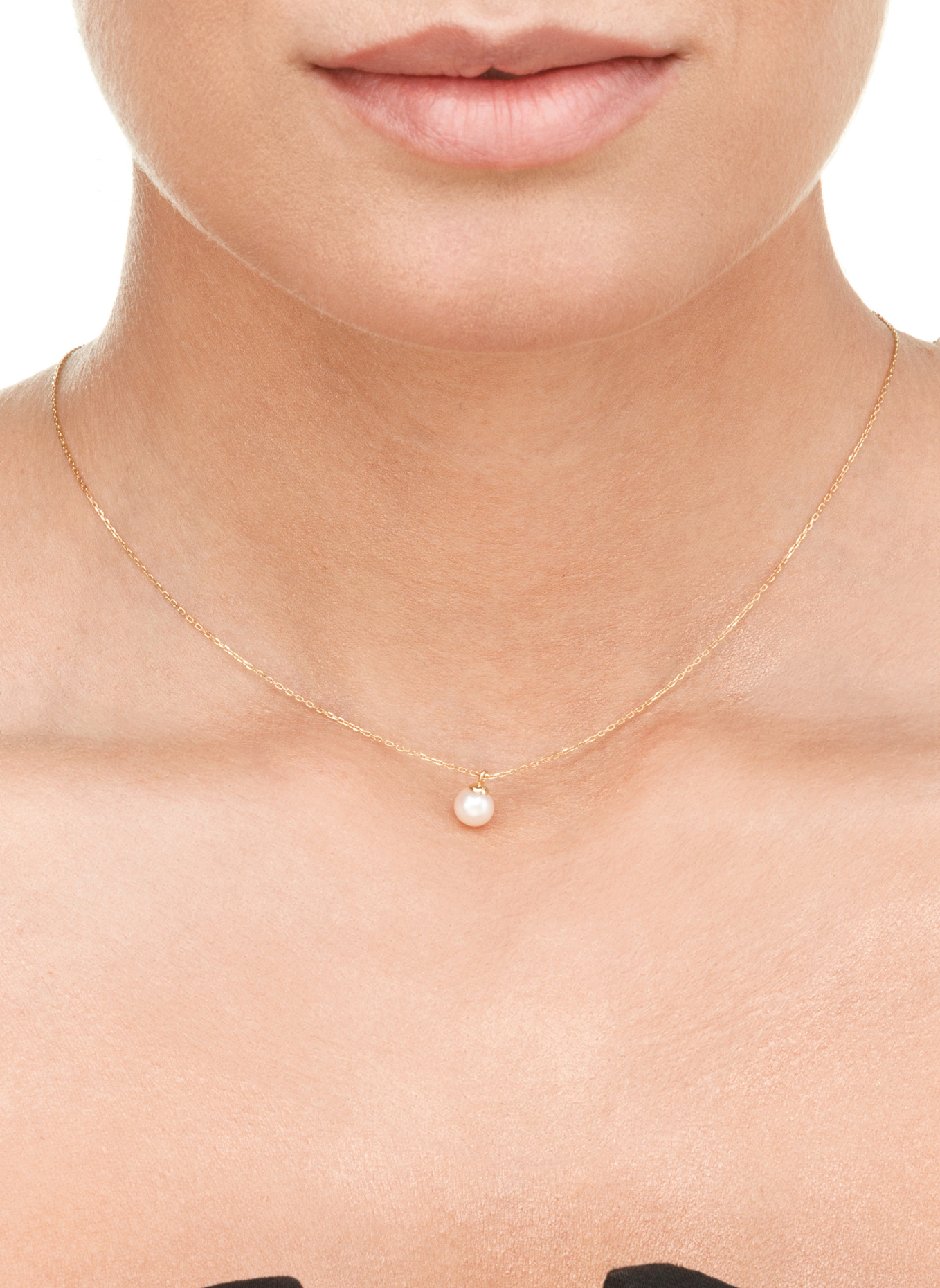 Leaf Halskette SINGEL PERAL aus 14 Karat Gelbgold: GOLD