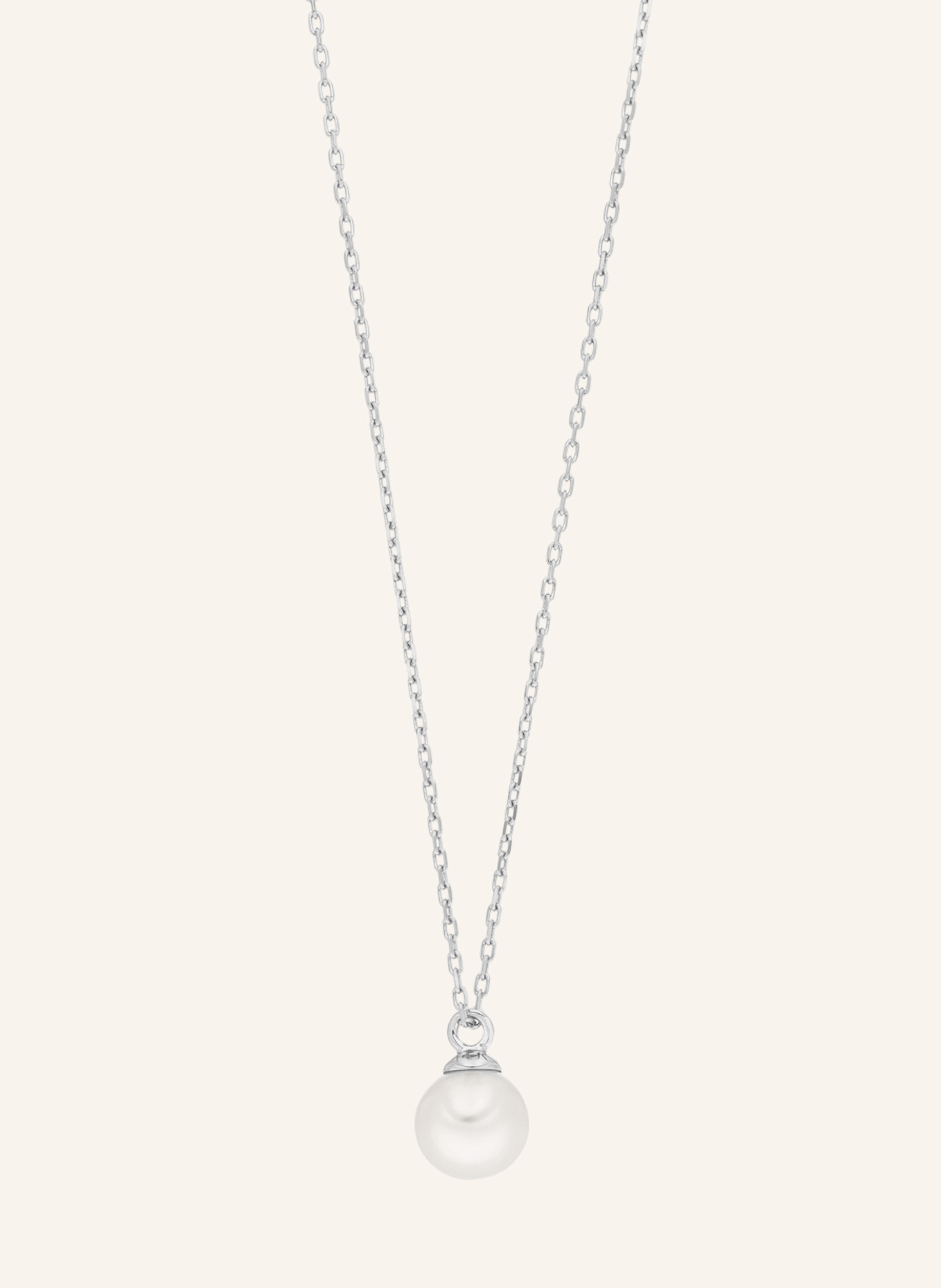 Leaf Halskette SINGEL PERAL aus 14 Karat Weißgold: WEISSGOLD