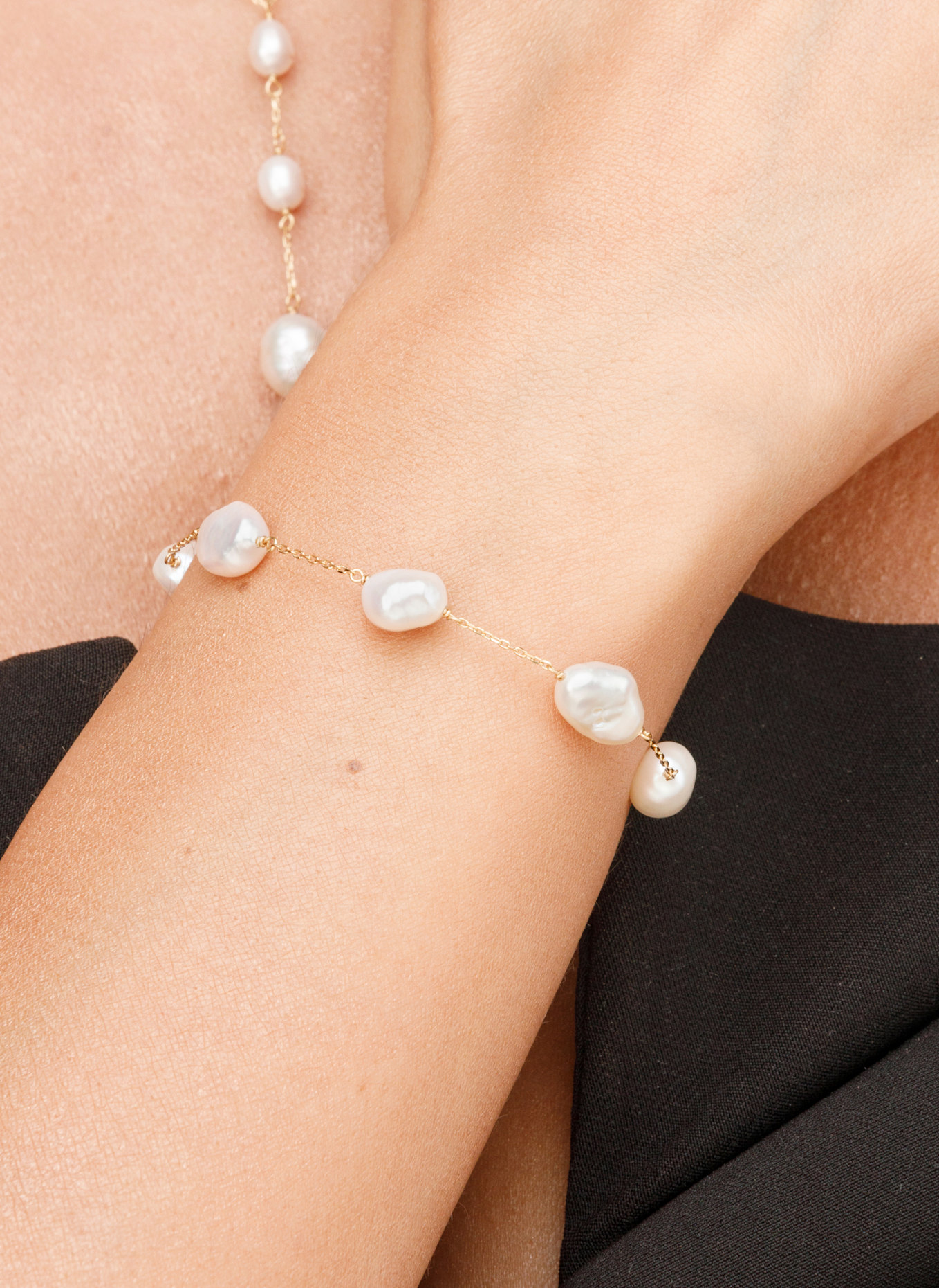 Leaf Armband BAROCK PERLS aus 14 Karat Gekbgold: GOLD