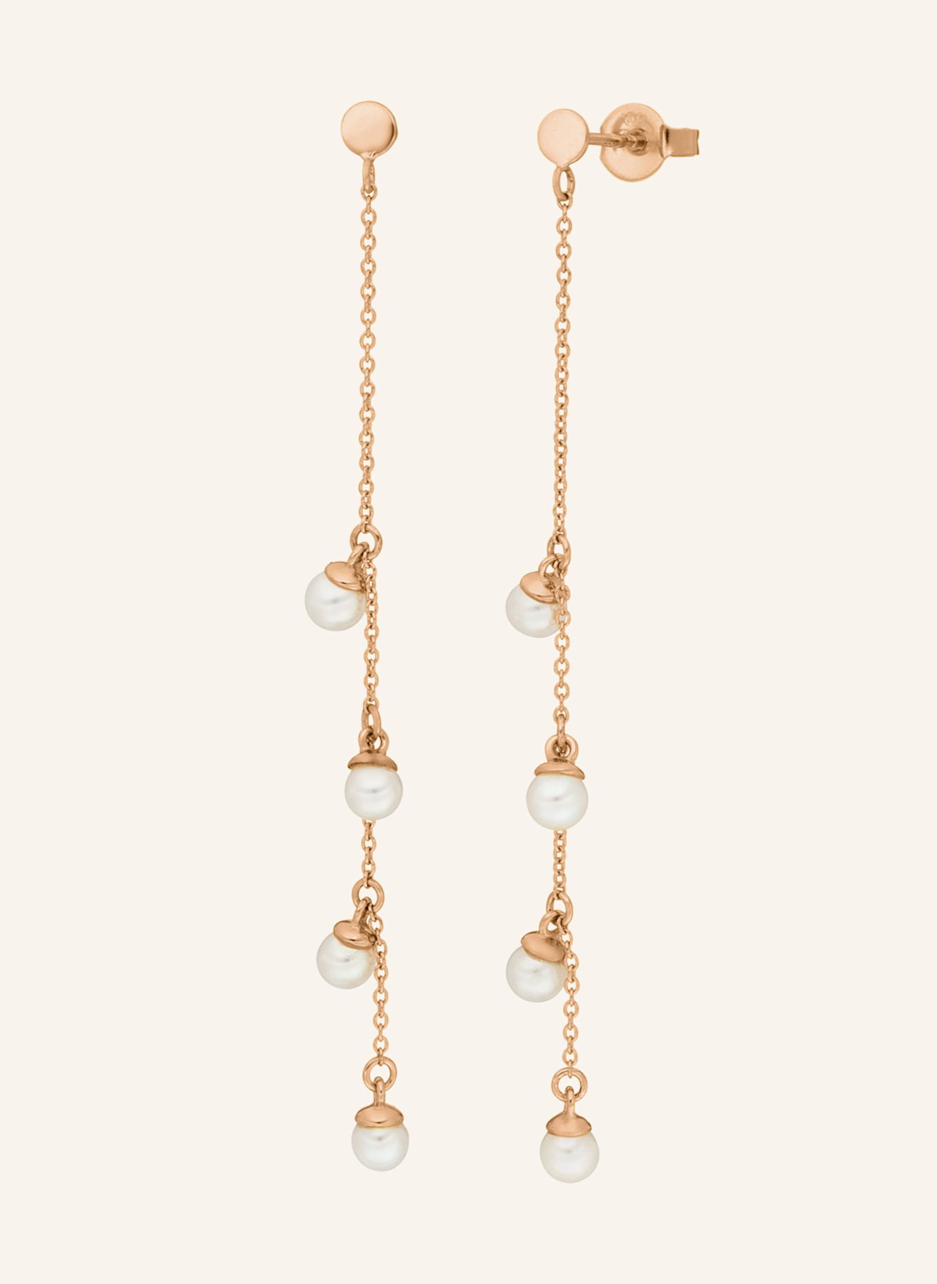 Leaf Ohrhänger PERLS aus 14 Karat Roségold: ROSÉGOLD