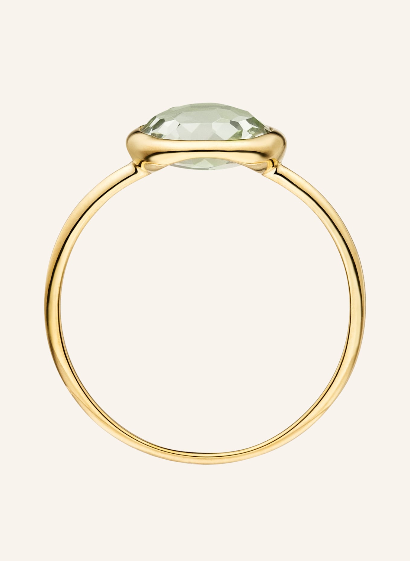 Leaf Ring GREEN AMETHYST aus 14 Karat Gelbgold: GOLD