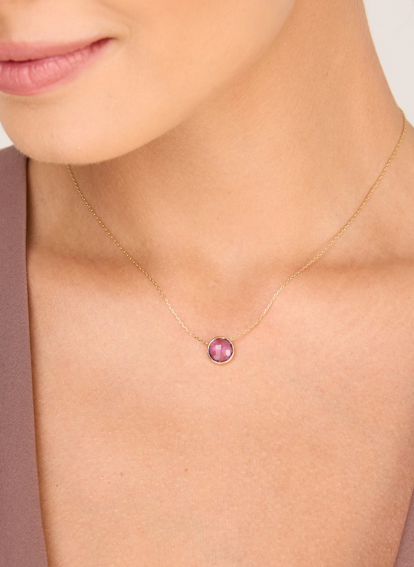 Leaf Halskette AMETHYST aus 14 Karat Gelbgold: GOLD