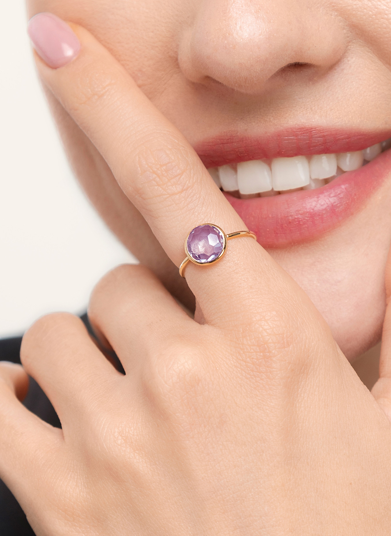 Leaf Ring AMETHYST aus 14 Karat Gelbgold: GOLD