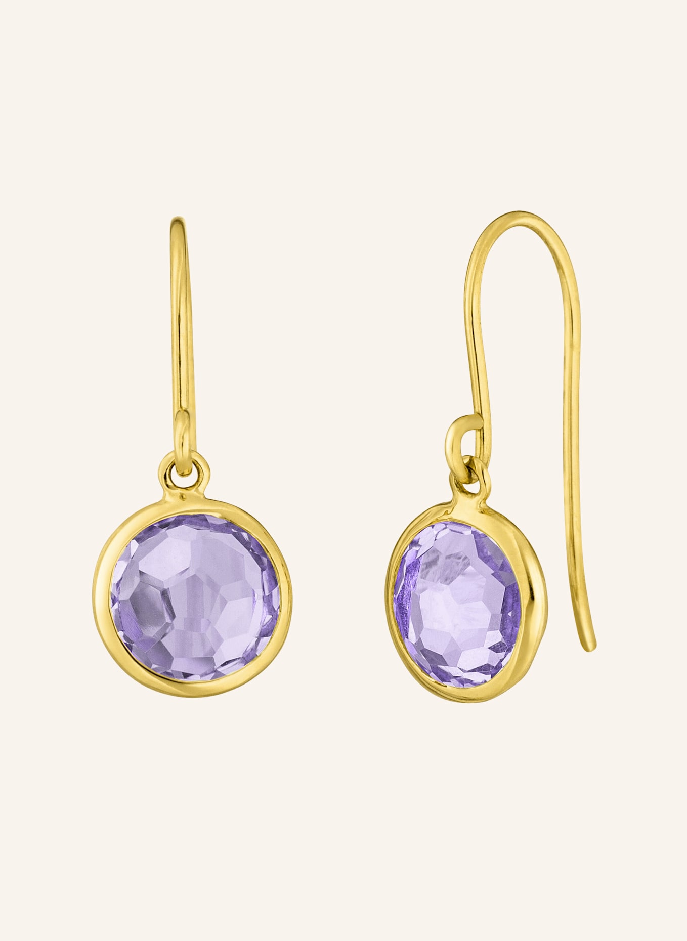Leaf Ohrhänger AMETHYST aus 14 Karat Gelbgold: GOLD