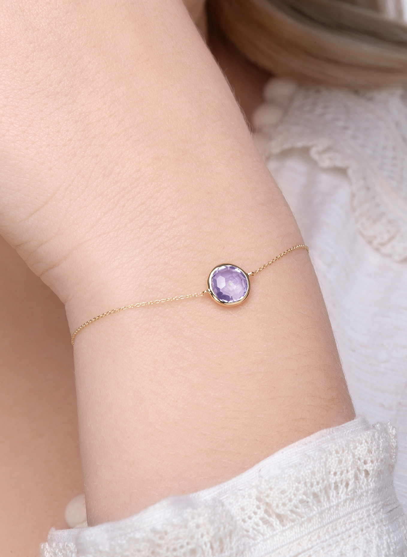 Leaf Armband AMETHYST aus 14 Karat Gelbgold: GOLD