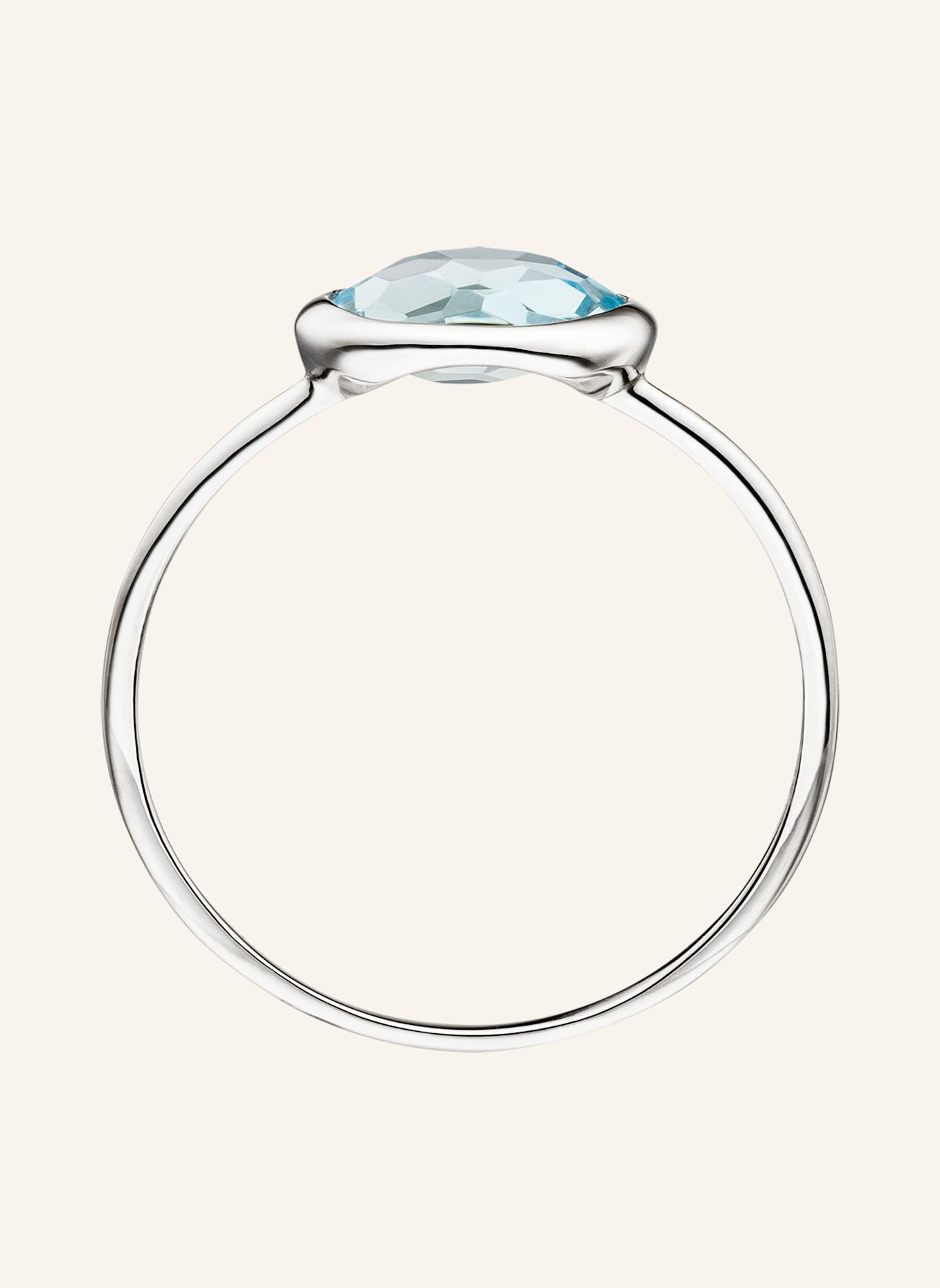 Leaf Ring BLUE TOPAZ aus 14 Karat Weißgold: WEISSGOLD