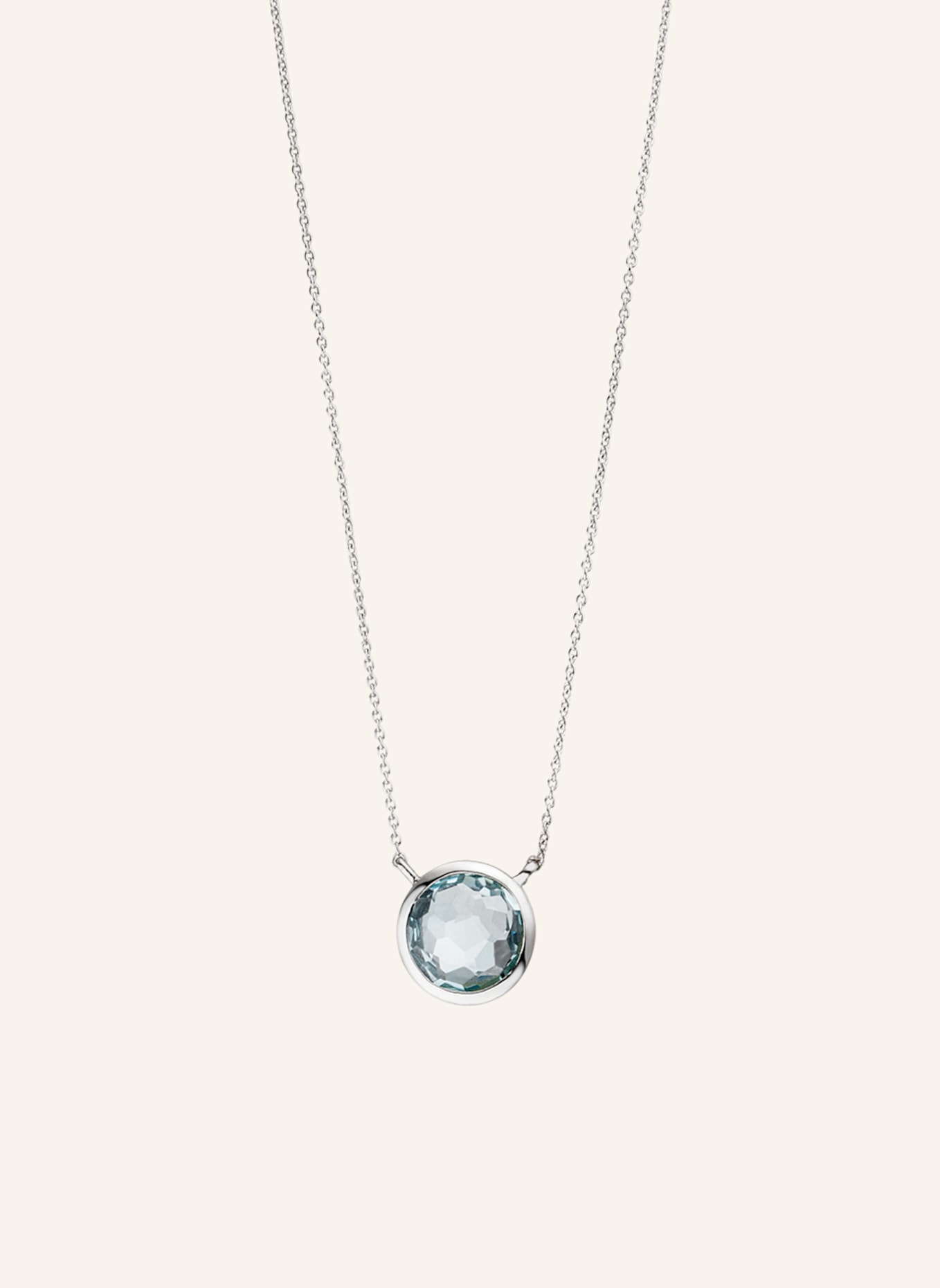 Leaf Halskette BLUE TOPAZ aus14 Karat Weißgold: WEISSGOLD