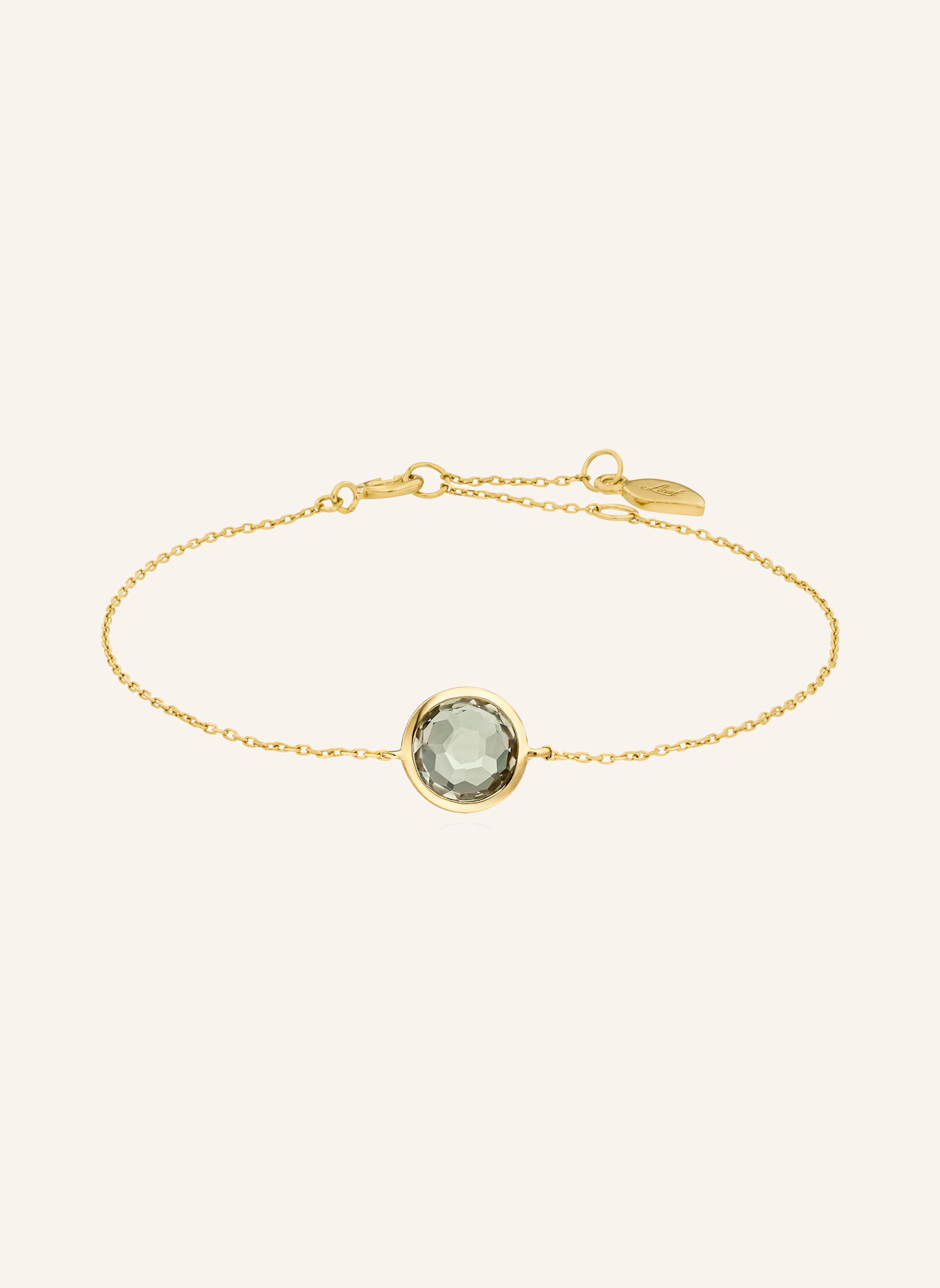 Leaf Armband GREEN AMETHYST aus 14 Karat Gelbgold: GOLD