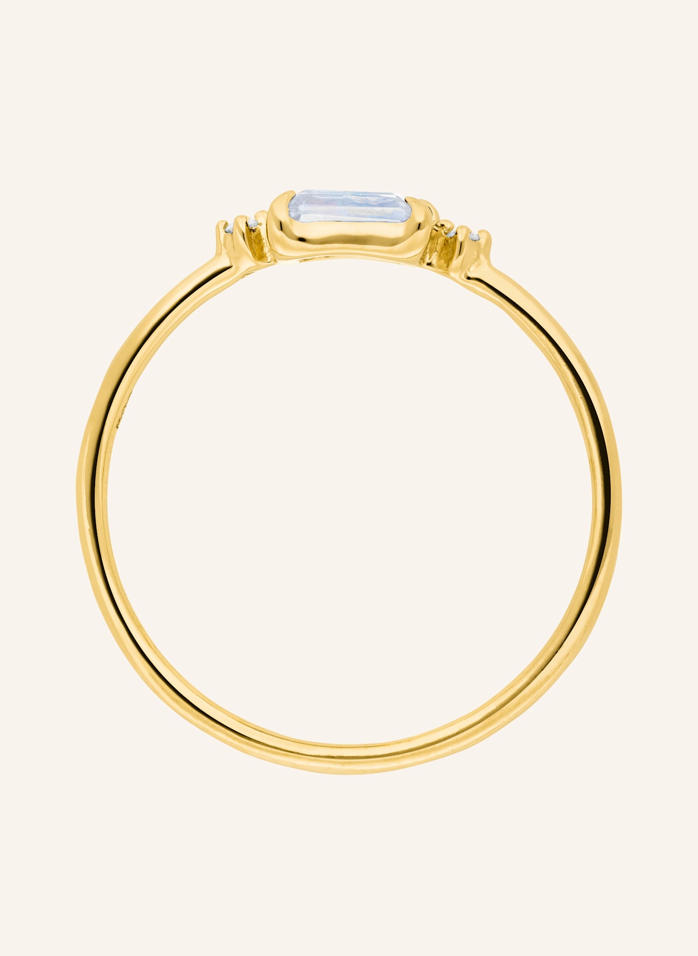 Leaf Ring MONDSTEIN aus 14 Karat Gelbgold: GOLD