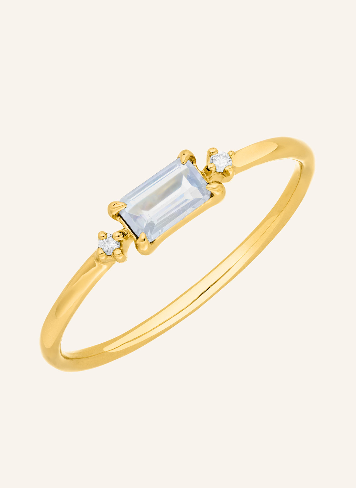 Leaf Ring MONDSTEIN aus 14 Karat Gelbgold: GOLD