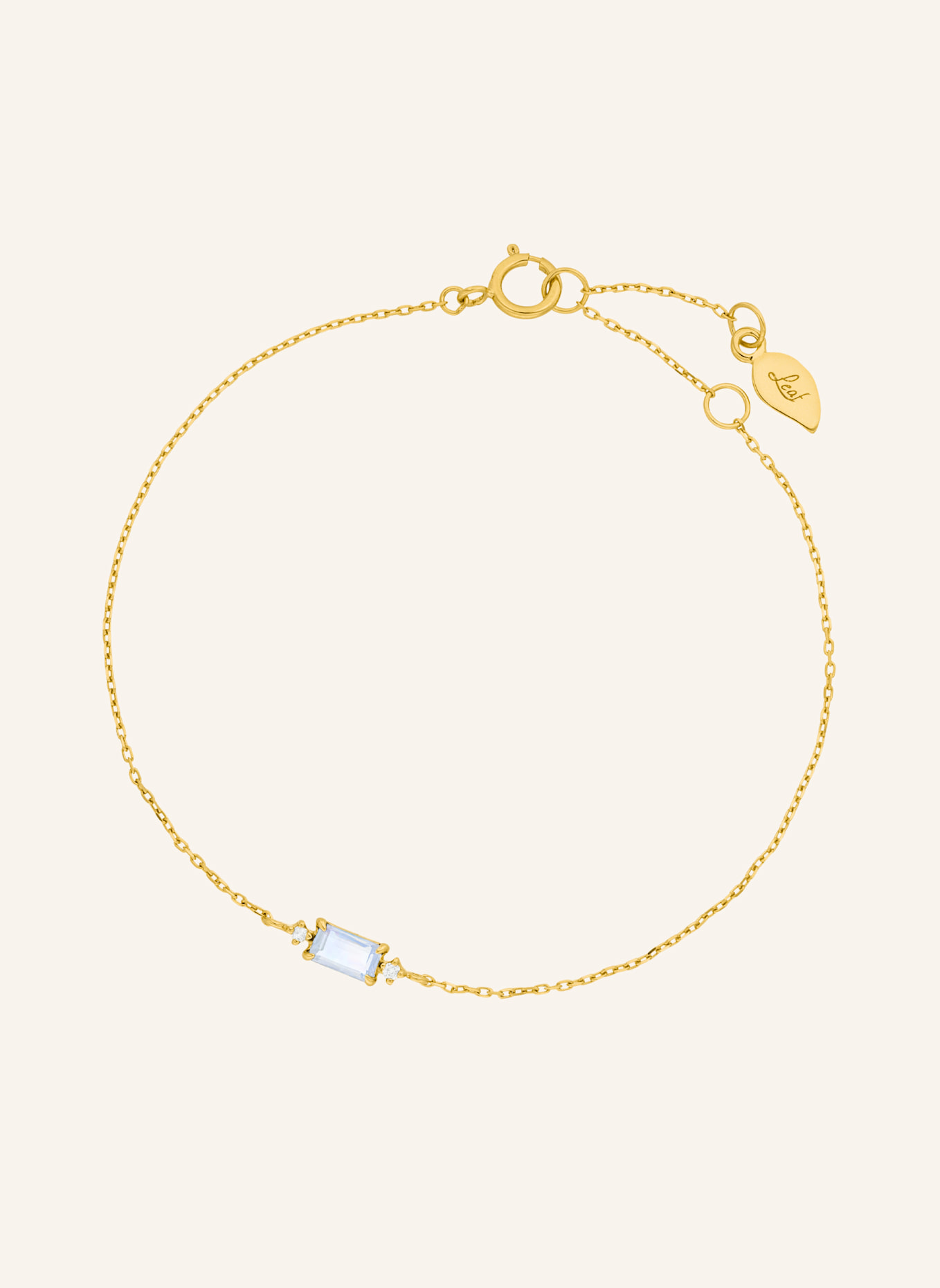 Leaf Armband MONDSTEIN aus 14 Karat Gelbgold: GOLD