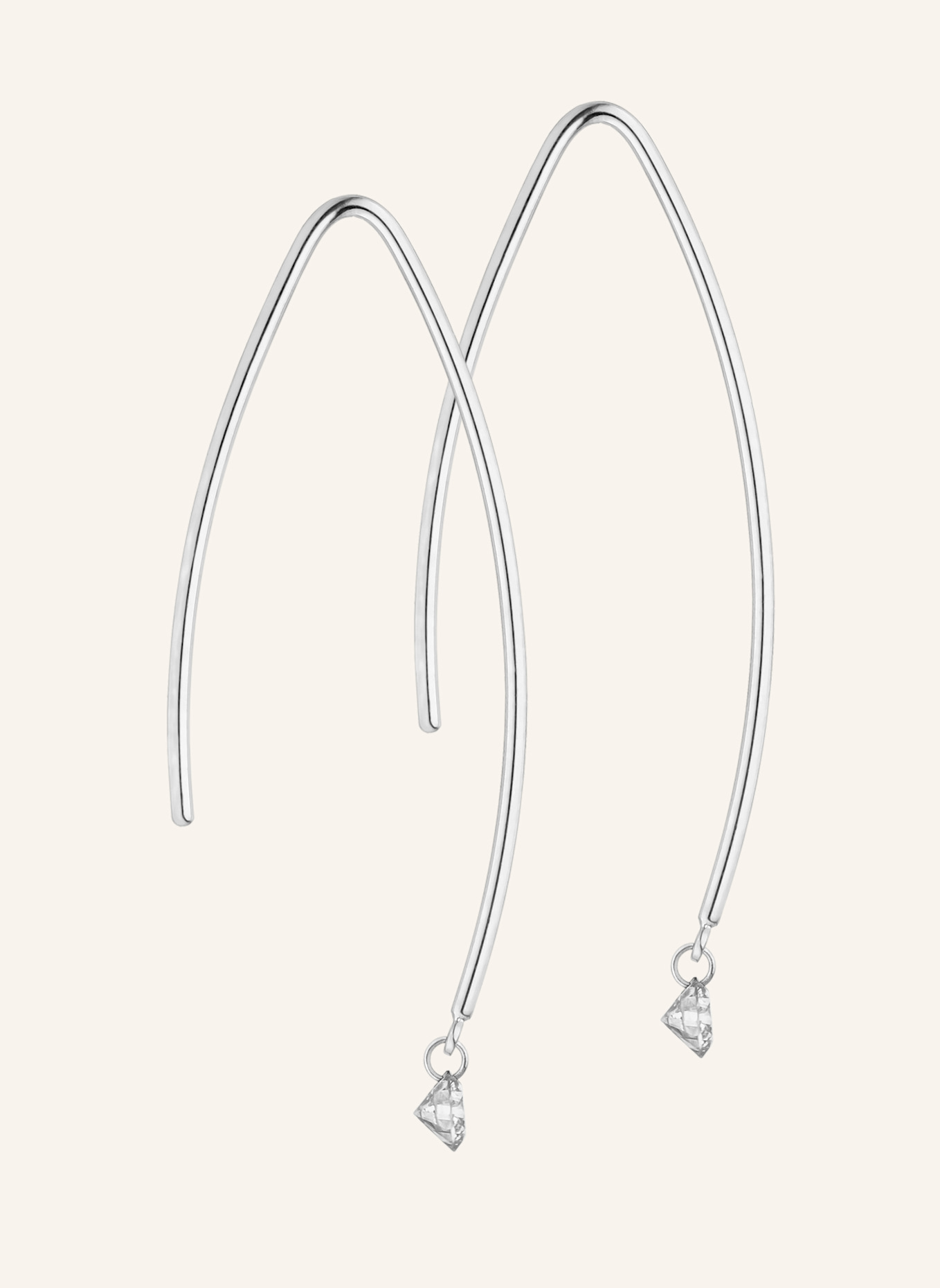 Leaf Creolen PURE M aus 18 Karat Weißgold mit Diamanten: WEISSGOLD