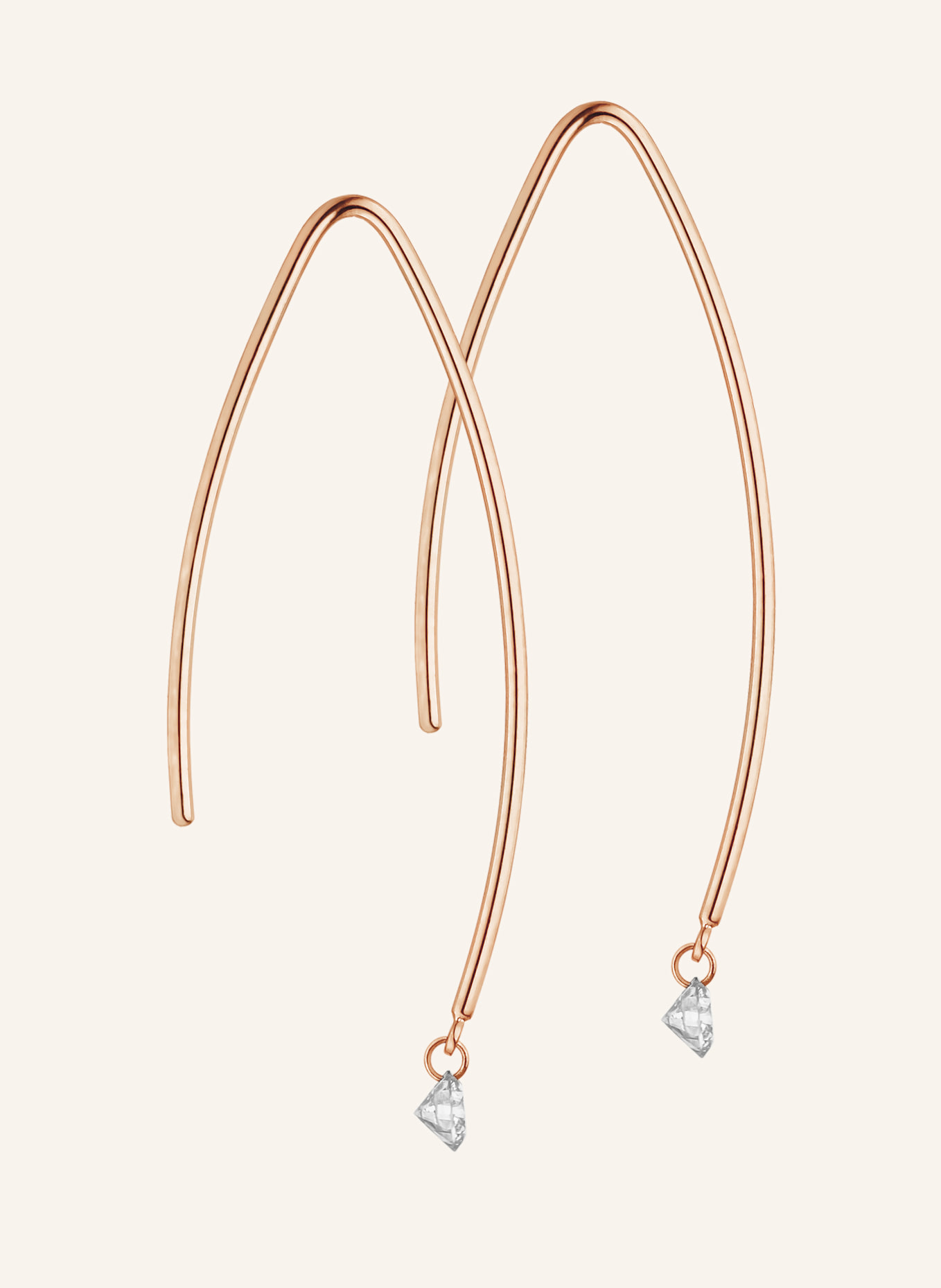 Leaf Creolen PURE M aus 18 Karat Rosébgold mit Diamanten: ROSÉGOLD