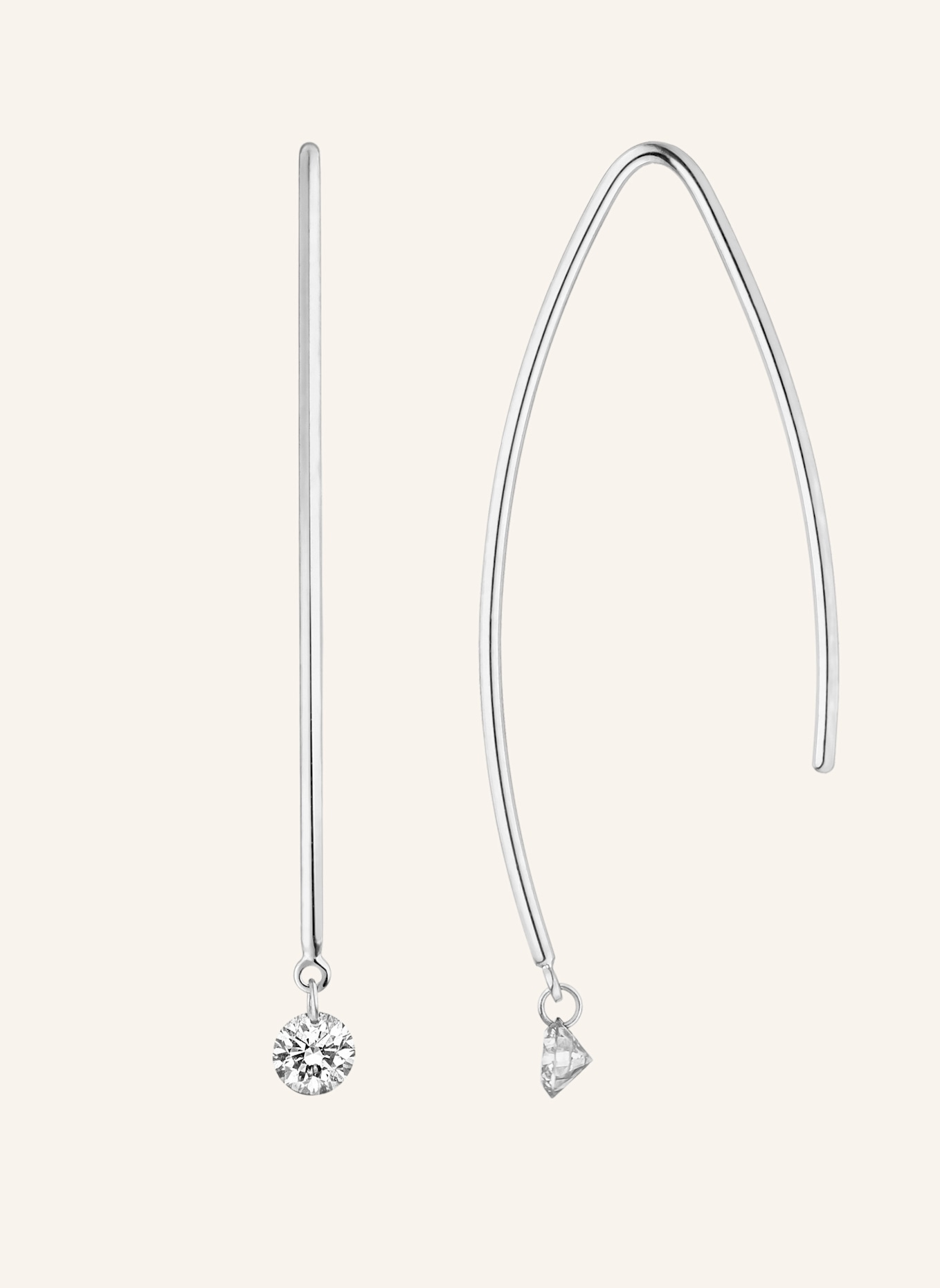 Leaf Creolen PURE M aus 18 Karat Weißgold mit Diamanten: WEISSGOLD