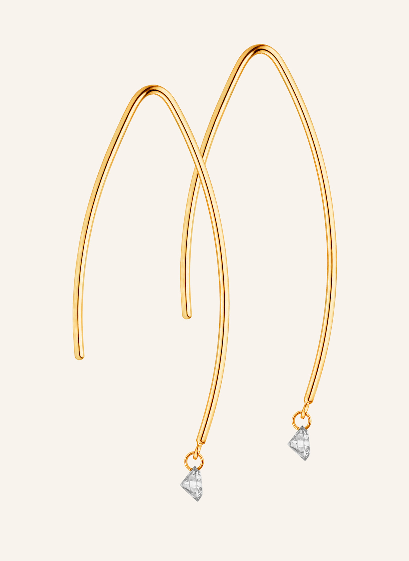 Leaf Creolen PURE M aus 18 Karat Gelbgold mit Diamanten: GOLD