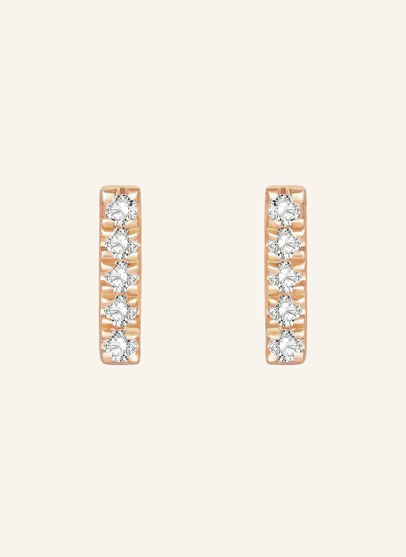 Leaf Ohrstecker BAR aus 18 Karat Rosegold mit Diamanten: ROSÉGOLD