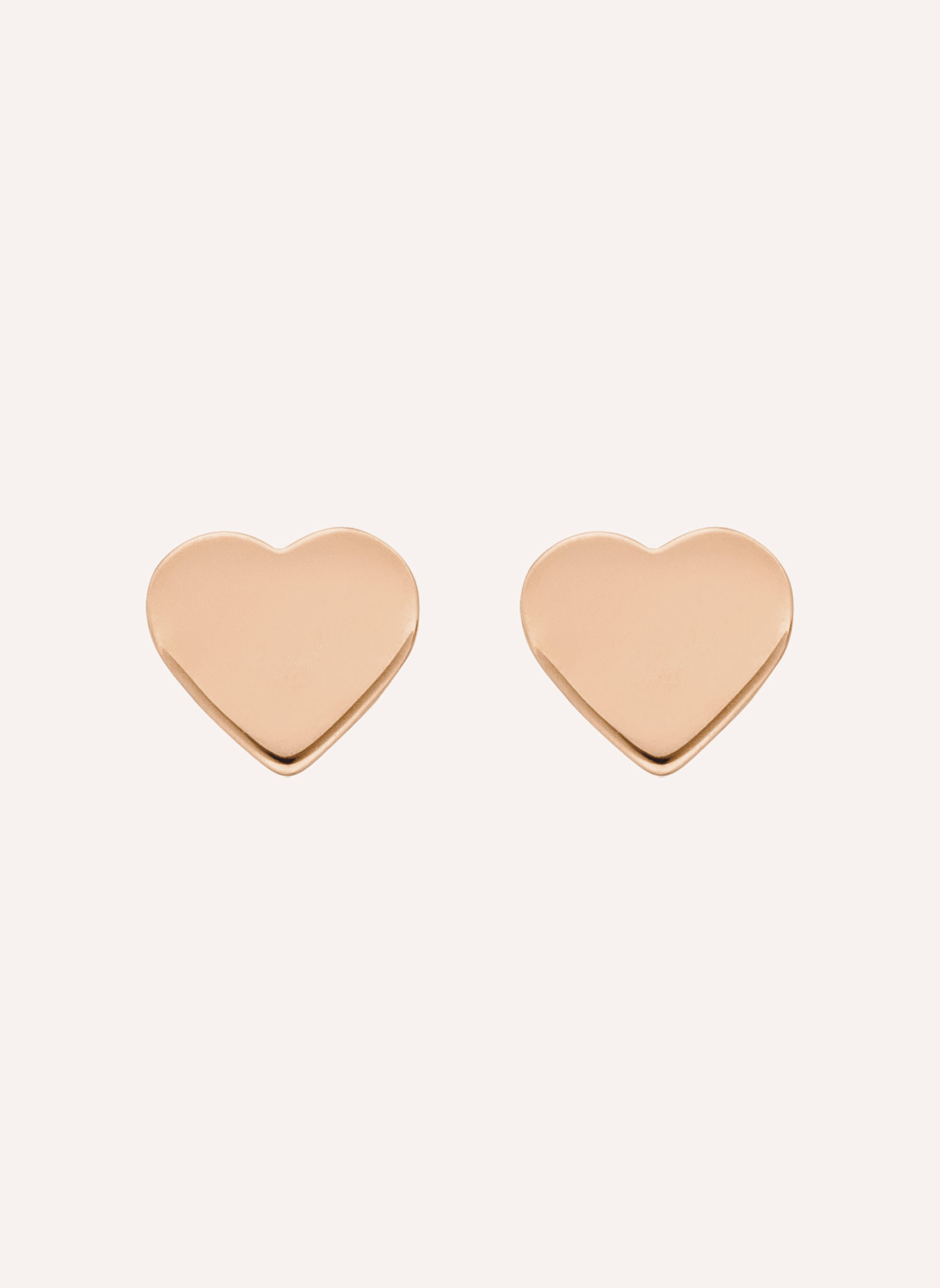 Leaf Ohrstecker HERZ aus 14 Karat Rosegold: ROSÉGOLD