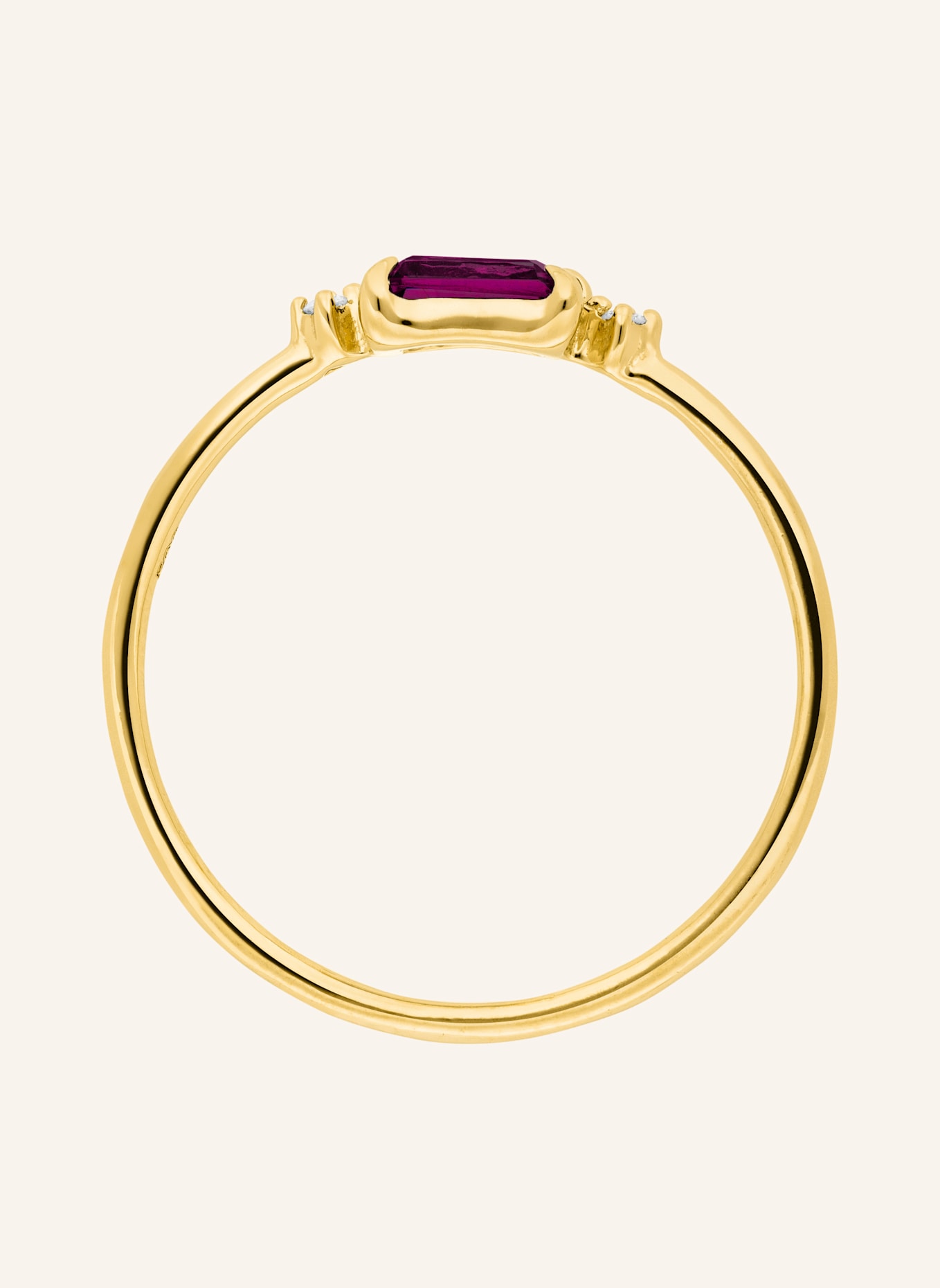 Leaf Ring RHODOLITH aus 14 Karat Gelbgold: GOLD