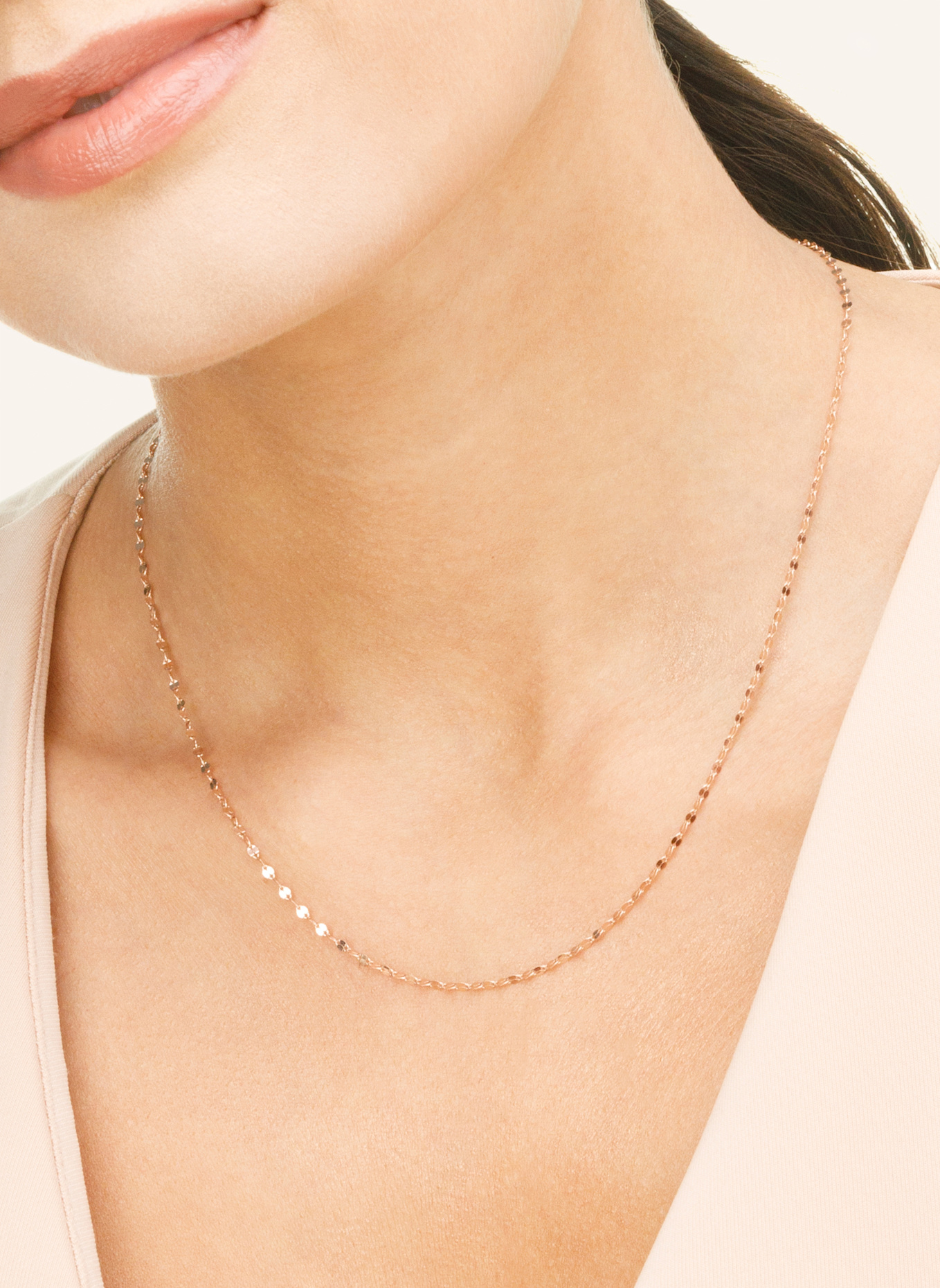 Leaf Halskette SHINY TWIST aus 14 Karat Rosègold: ROSÉGOLD