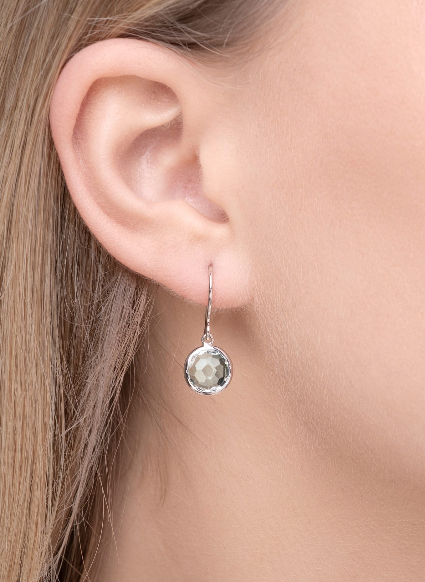 Leaf Ohrringe GREEN AMETHYST aus14 Karat Weißgold: WEISSGOLD