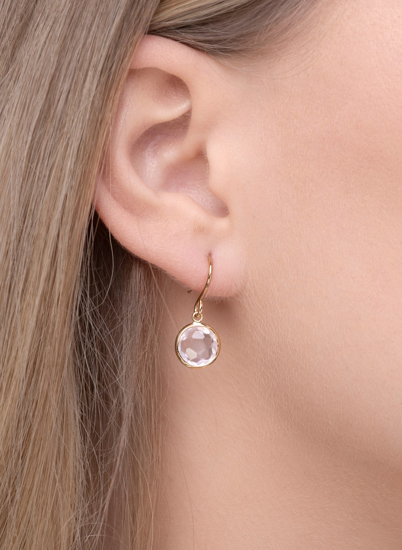 Leaf Ohrringe ROSENQUARZ aus14 Karat Roségold: ROSÉGOLD