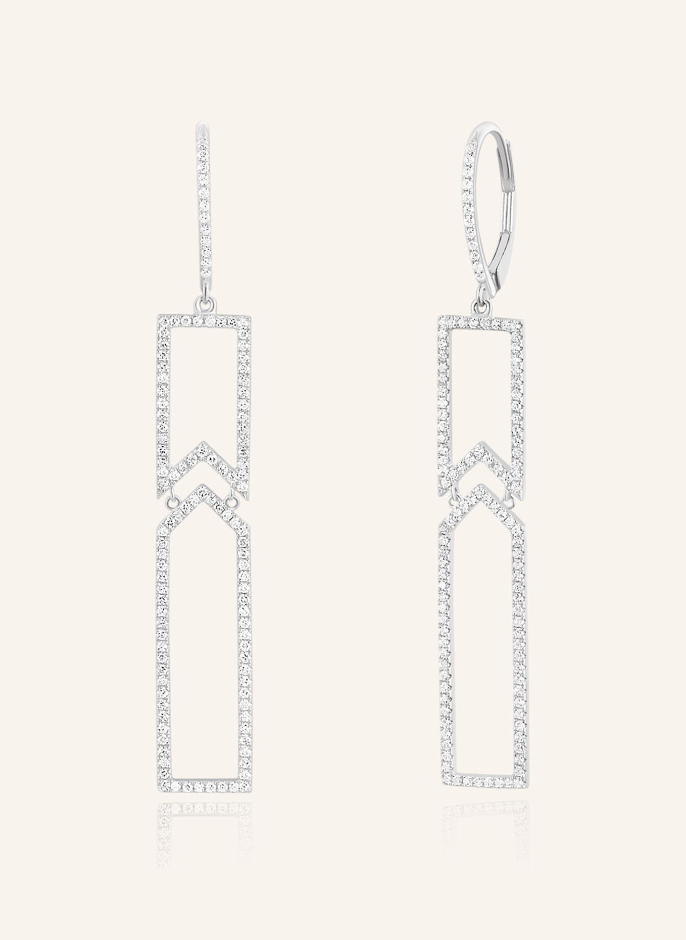 Leaf Creolen UNIQUE aus 18 Karat Weißgold mit Diamanten: WEISSGOLD