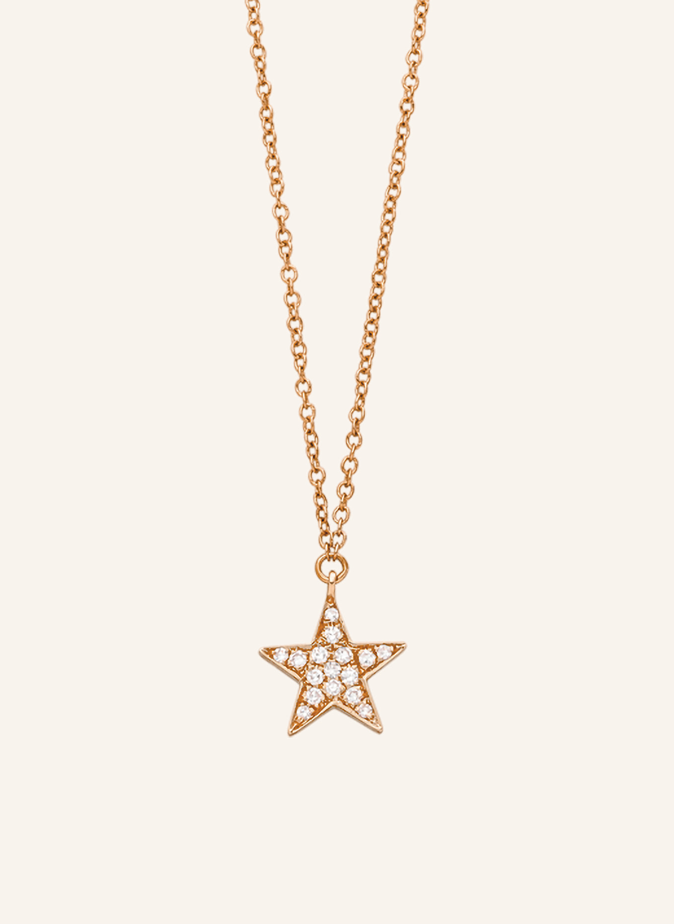 Leaf Halskette STERN aus 18 Karat Roségold mit Diamanten: ROSÉGOLD