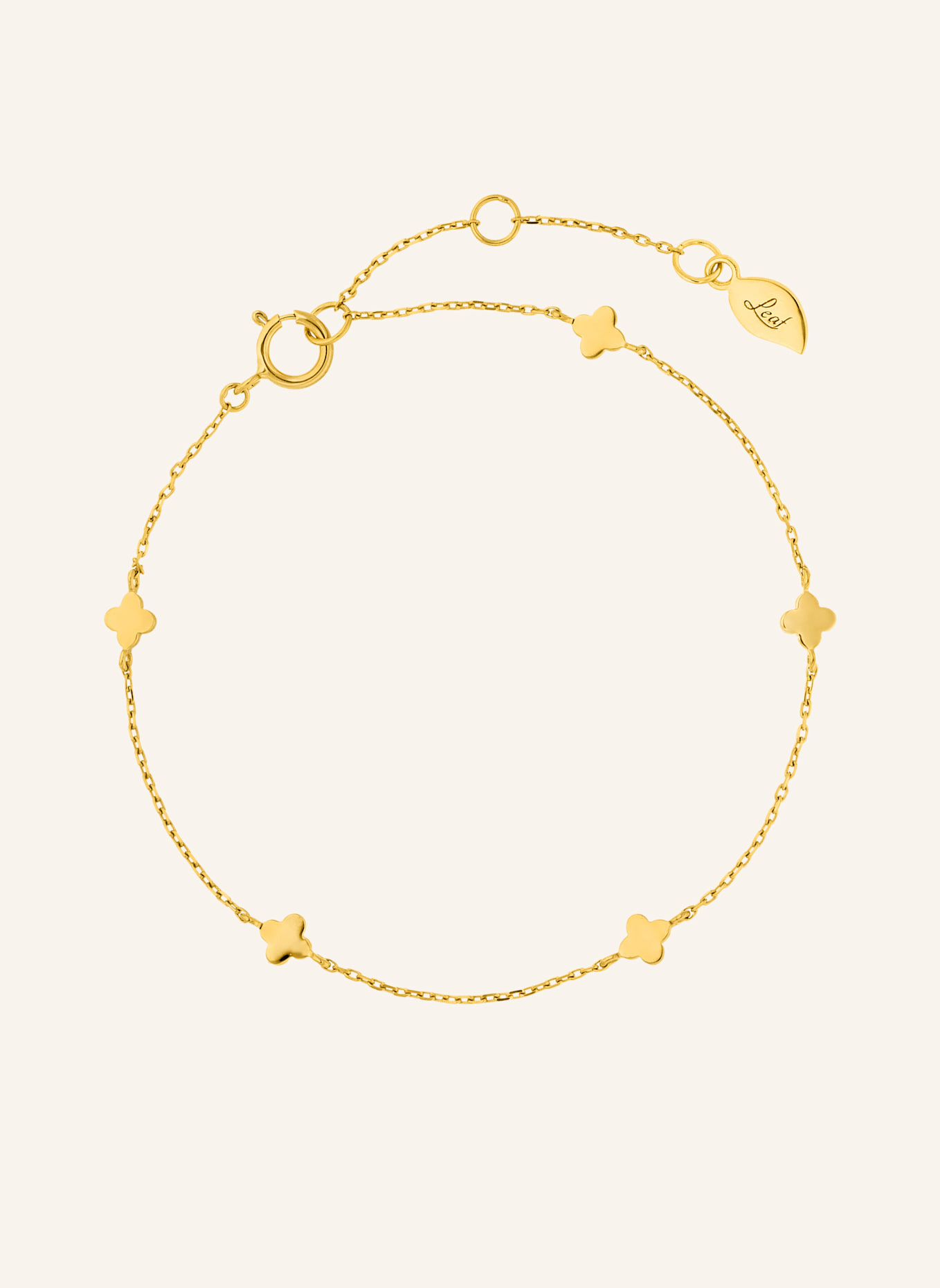 Leaf Armband MINI CLOVER aus 14 Karat Gelbgold: GOLD