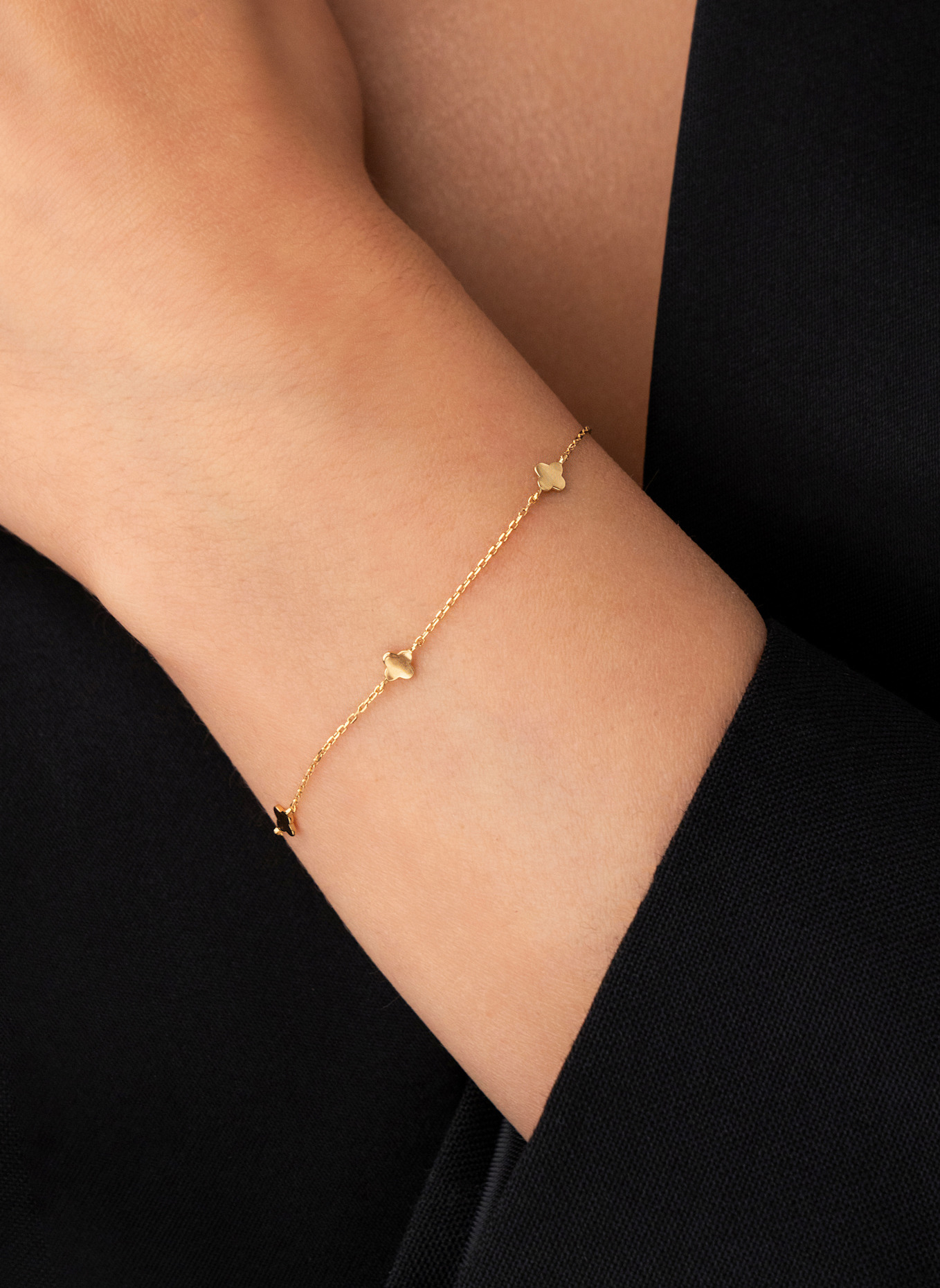 Leaf Armband MINI CLOVER aus 14 Karat Gelbgold: GOLD