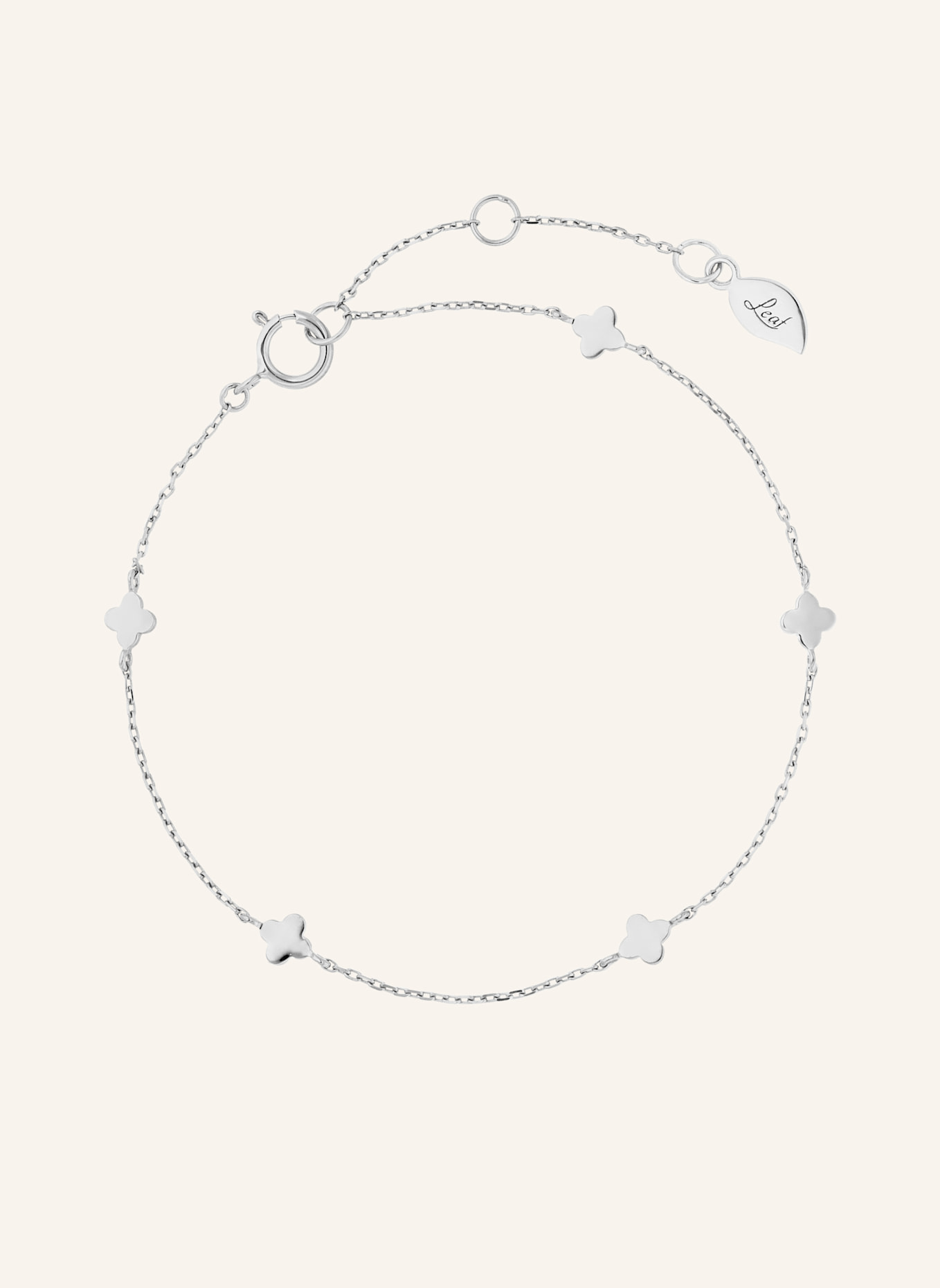 Leaf Armband MINI CLOVER aus 14 Karat Gelbgold: WEISSGOLD