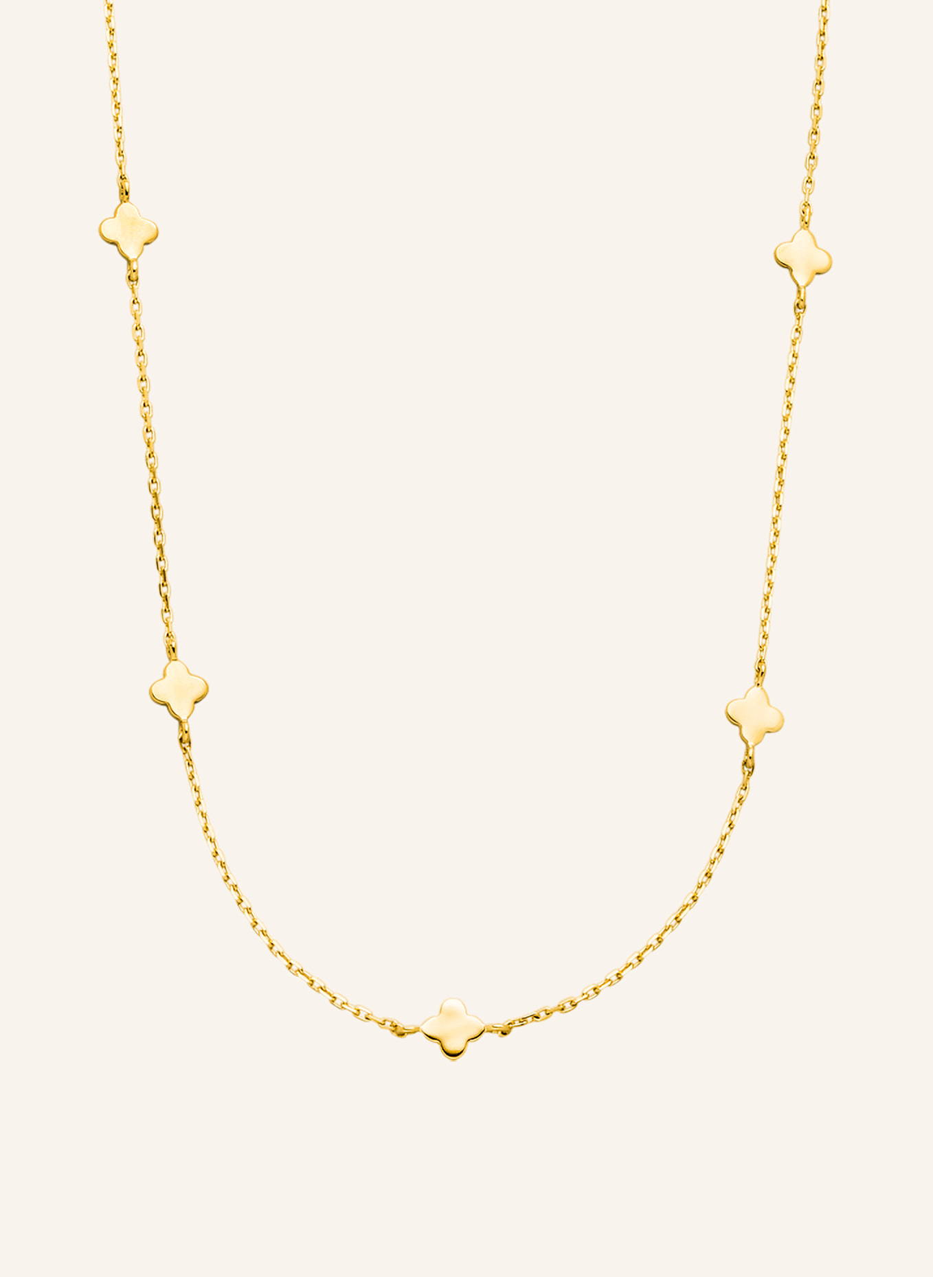 Leaf Halskette MINI CLOVER aus 14 Karat Gelbgold: GOLD