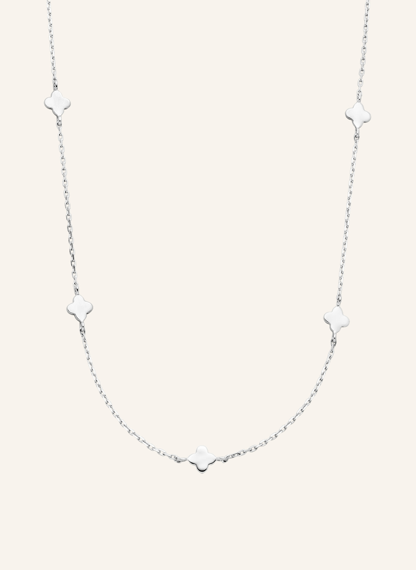 Leaf Halskette MINI CLOVER aus 14 Karat Gelbgold: WEISSGOLD