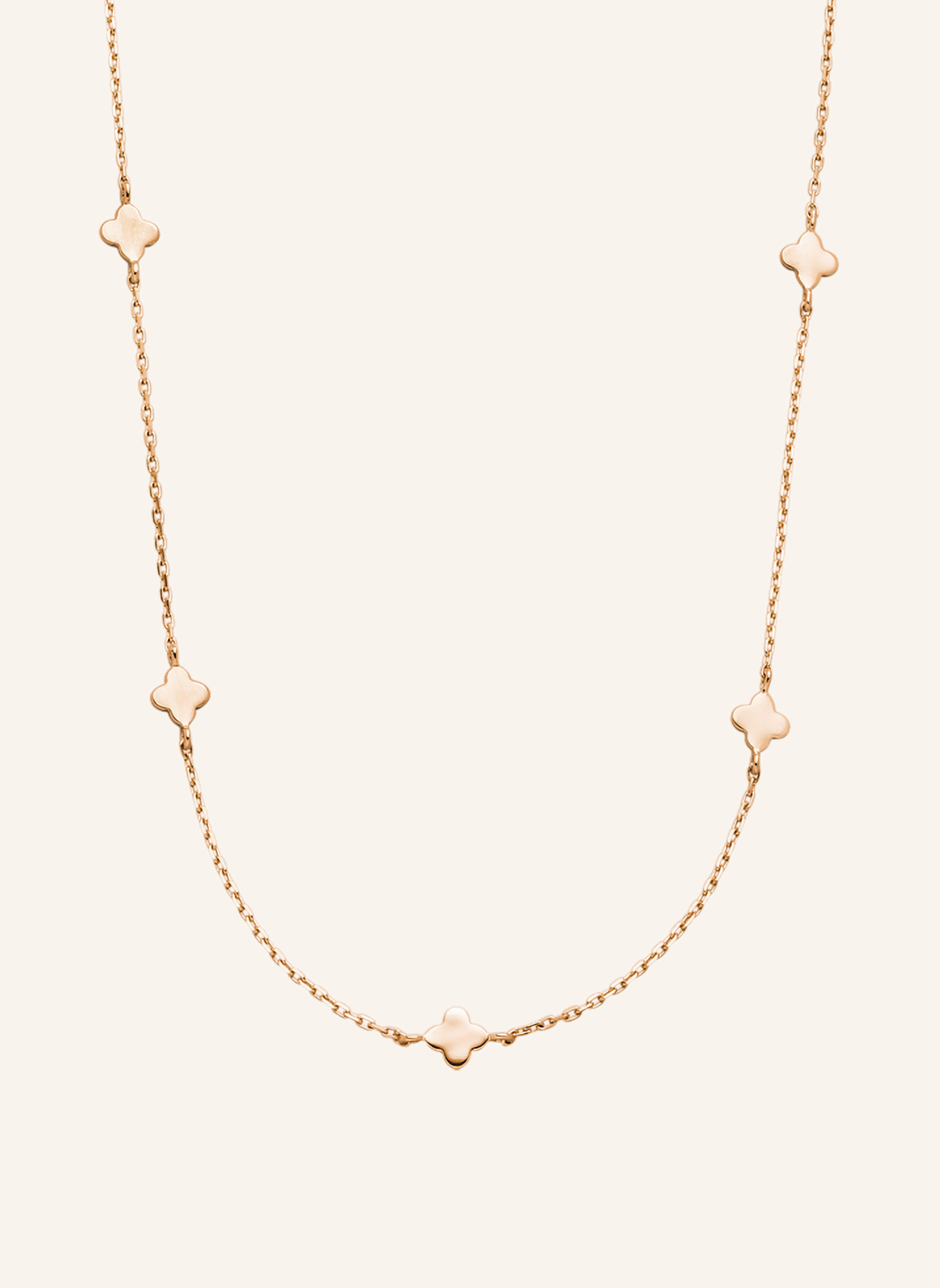 Leaf Halskette MINI CLOVER aus 14 Karat Gelbgold: ROSÉGOLD