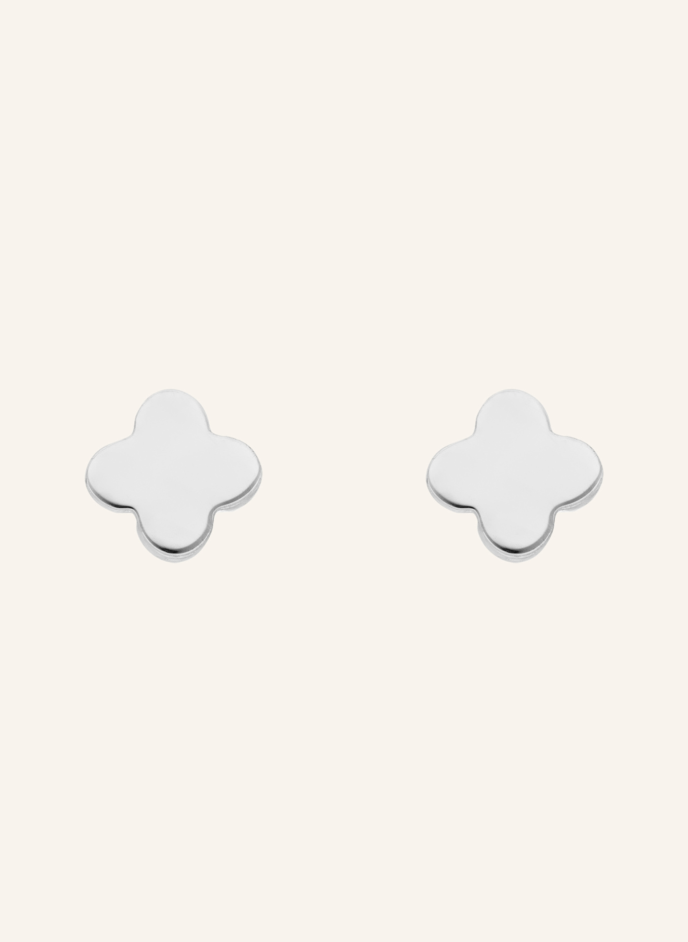 Leaf Ohrstecker MINI CLOVER aus 14 Karat Gelbgold: WEISSGOLD