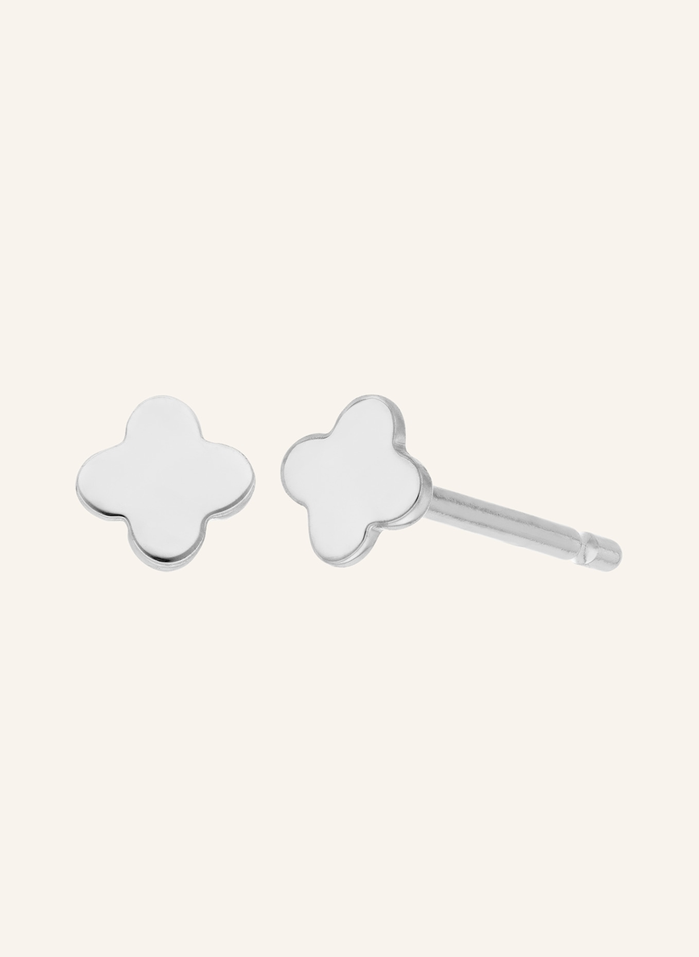 Leaf Ohrstecker MINI CLOVER aus 14 Karat Gelbgold: WEISSGOLD