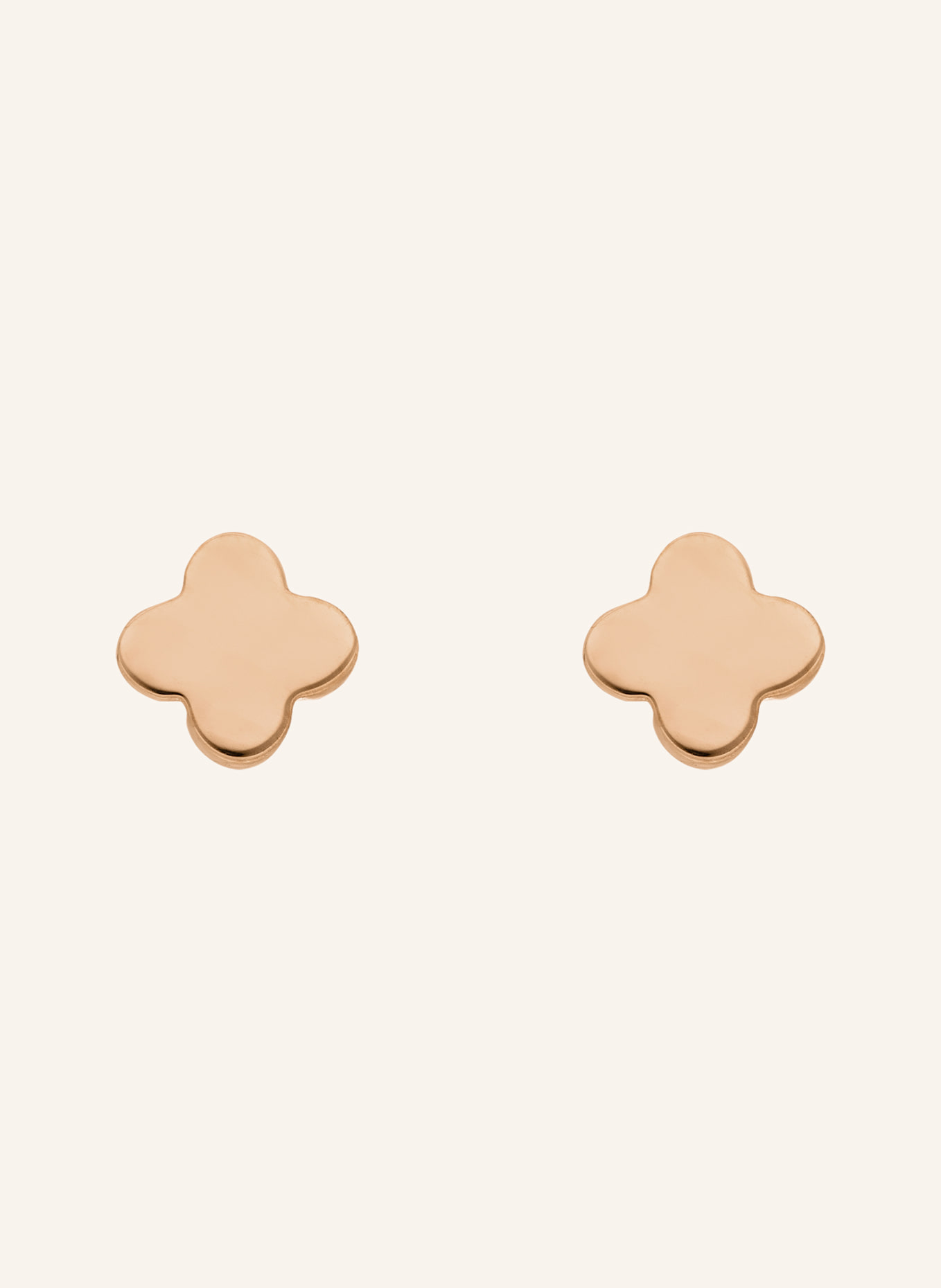 Leaf Ohrstecker MINI CLOVER aus 14 Karat Gelbgold: ROSÉGOLD