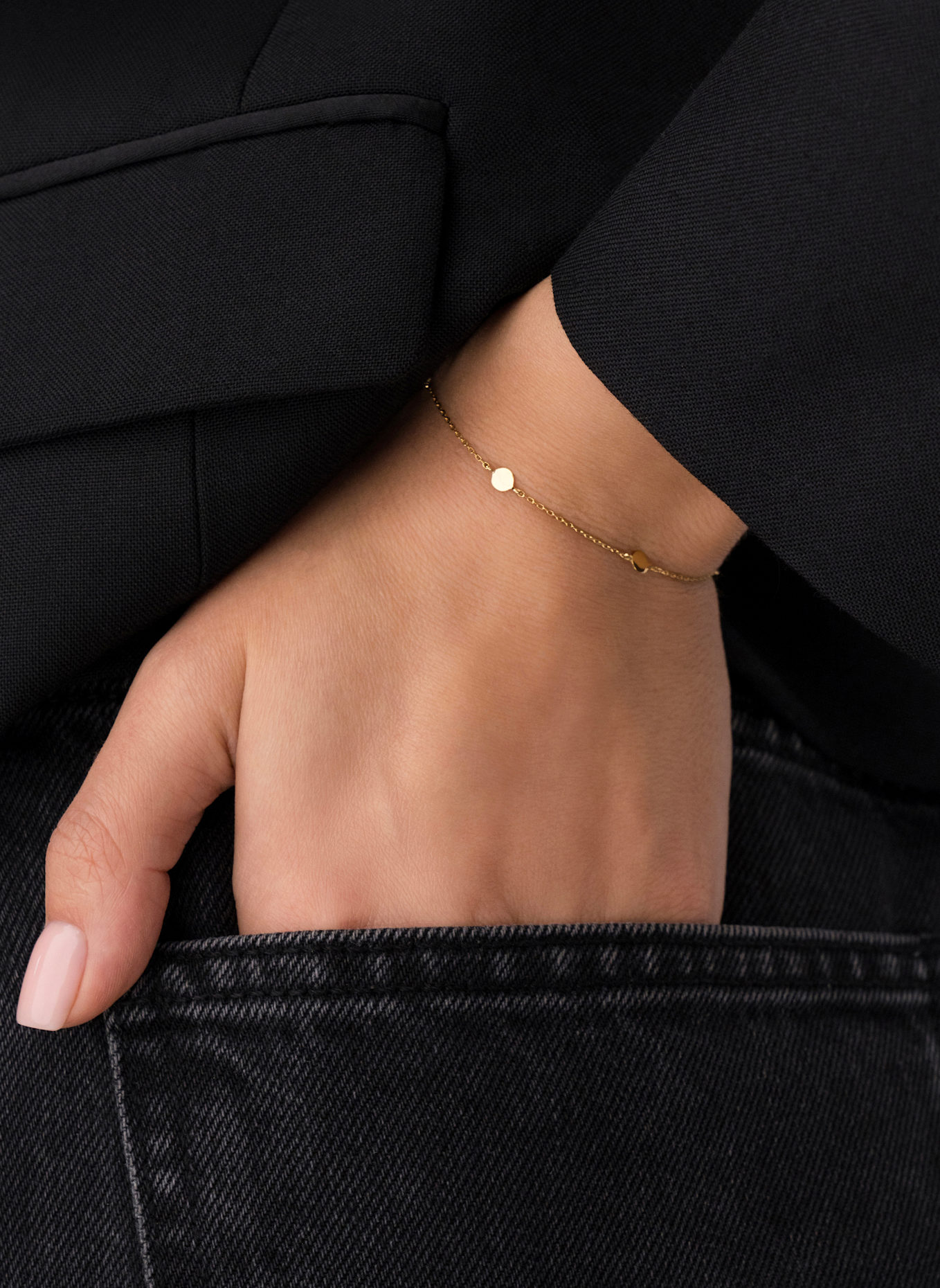 Leaf Armband MINI PLATES aus 14 Karat Gelbgold: GOLD